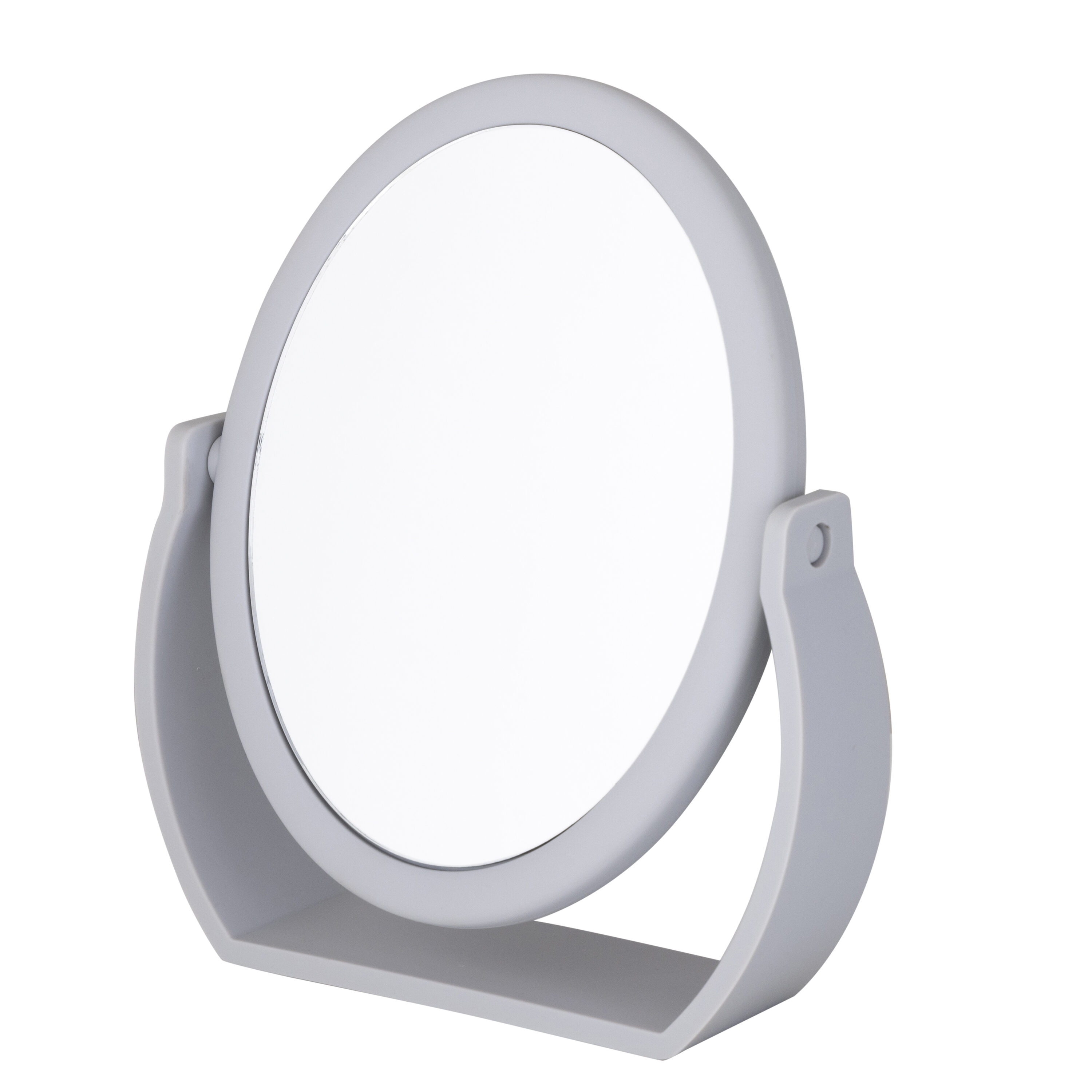 small round makeup mirror on a stand with built in lighting #makeup #mirror  #vanity #table