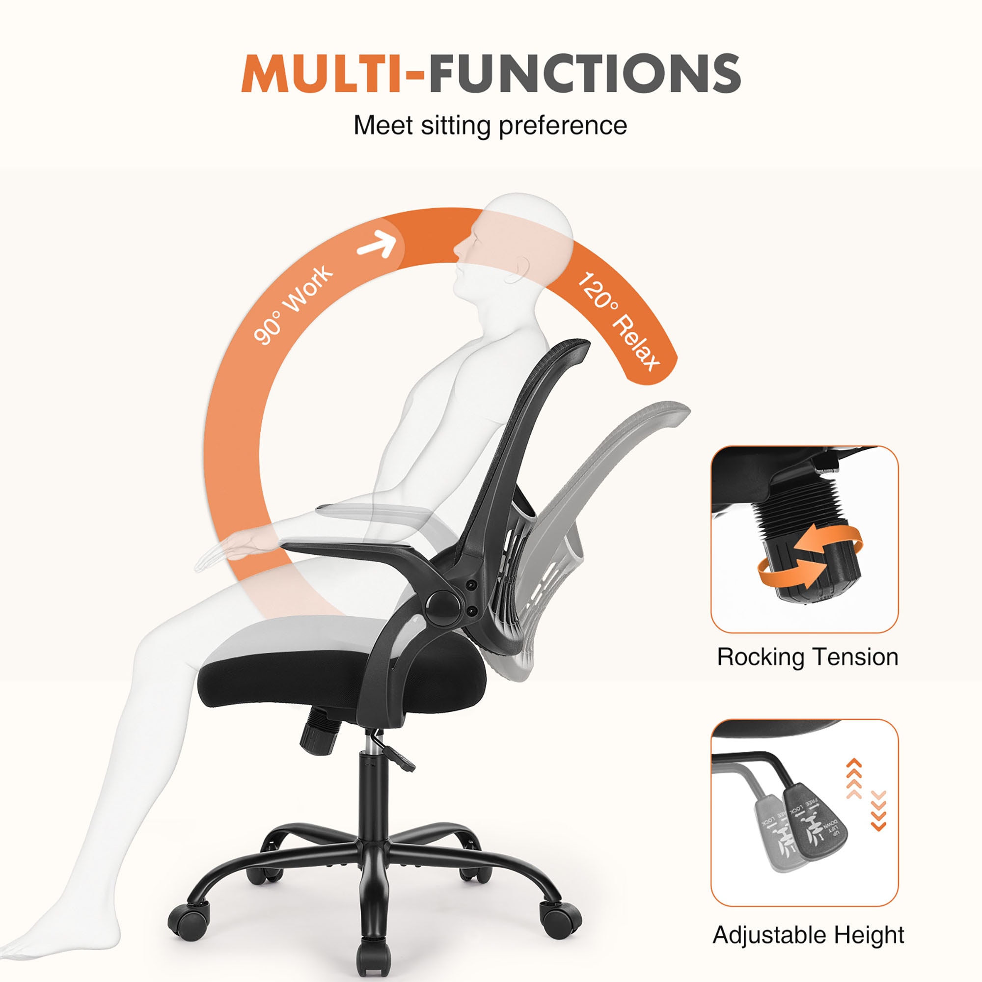 GZMR WF01-GC-V12-BK Office-Chairs - View #6