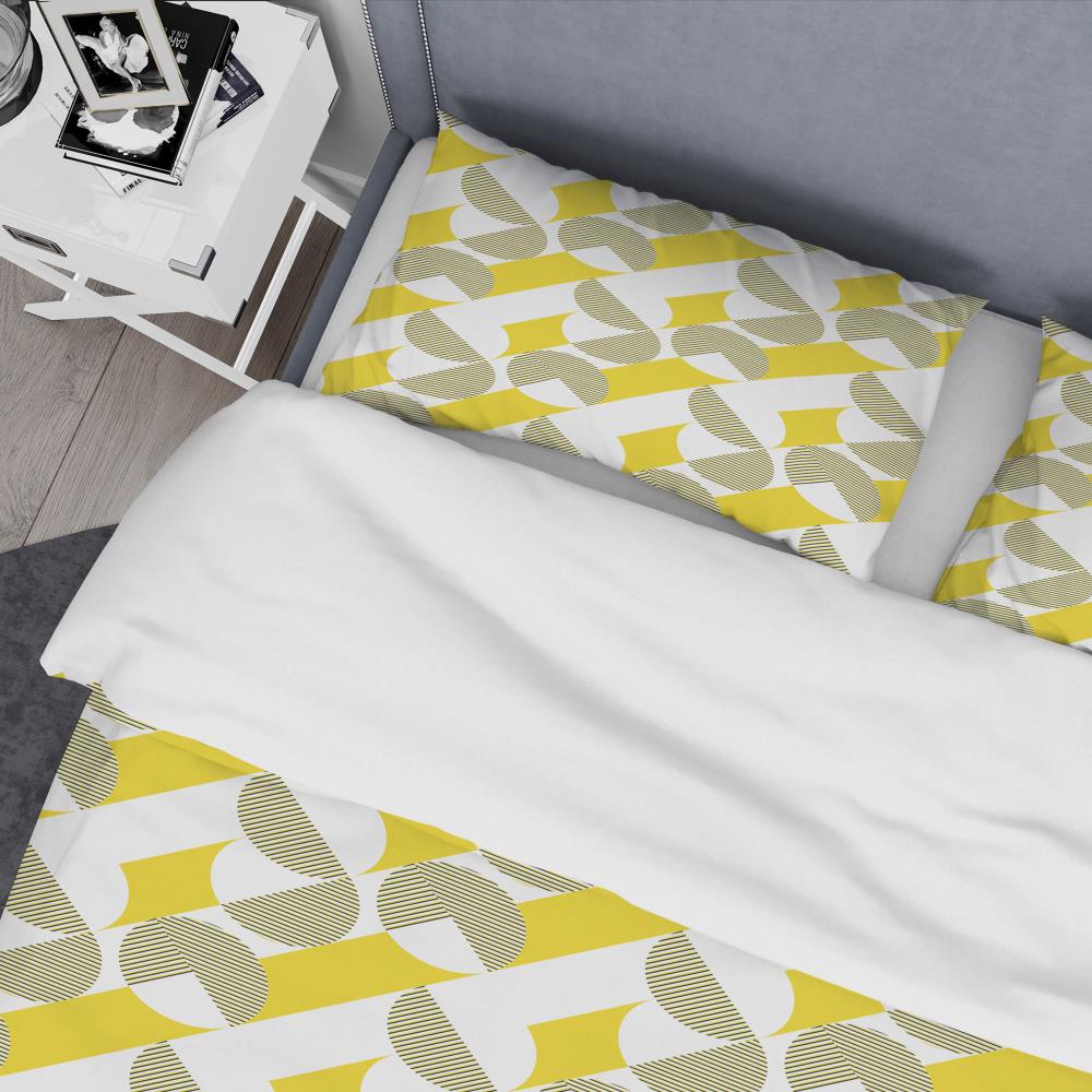 Twin Retro Abstract Geometric Microfiber Duvet Cover Set