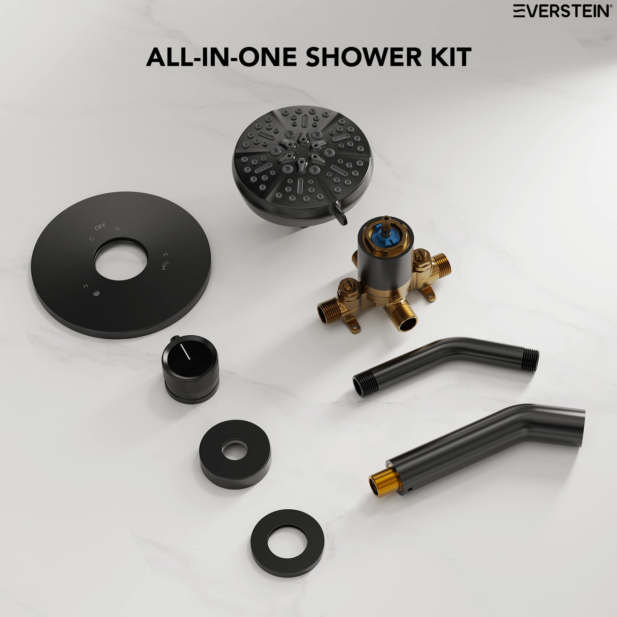 EVERSTEIN SFS-1102-BK Showerhead-Bar-Panels - View #10
