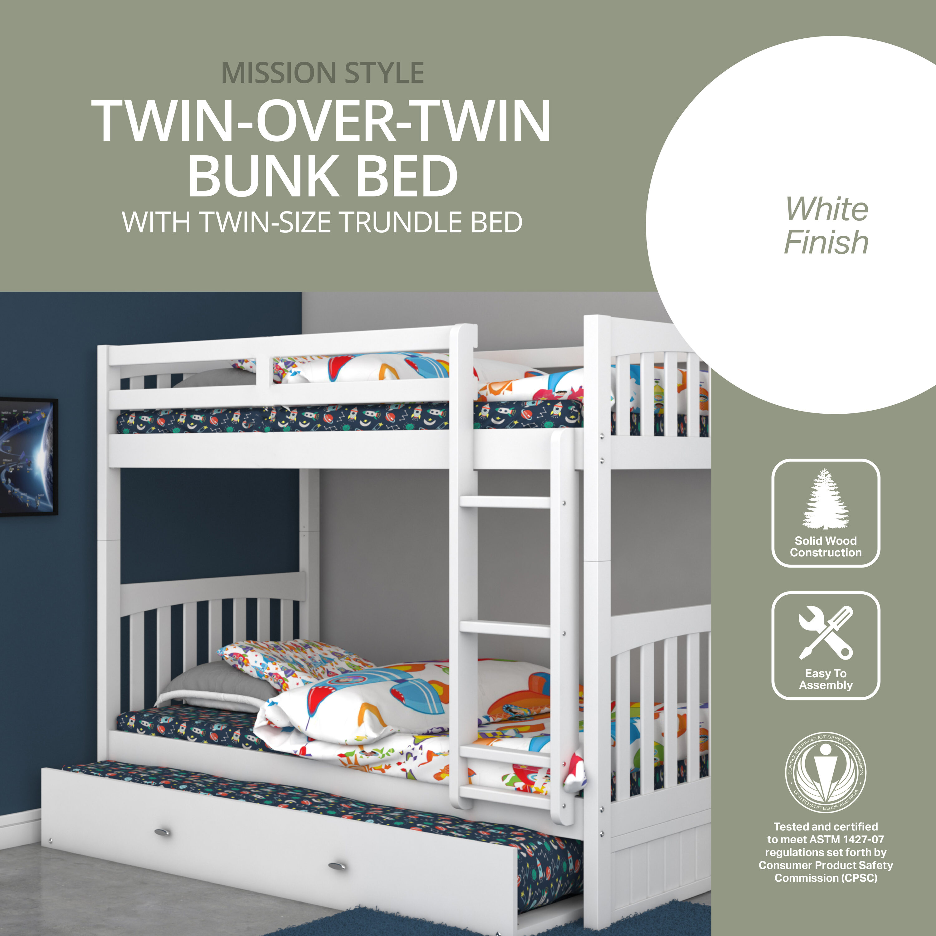A Furniture Classics 80211TRU-22 Bunk-Beds - View #4