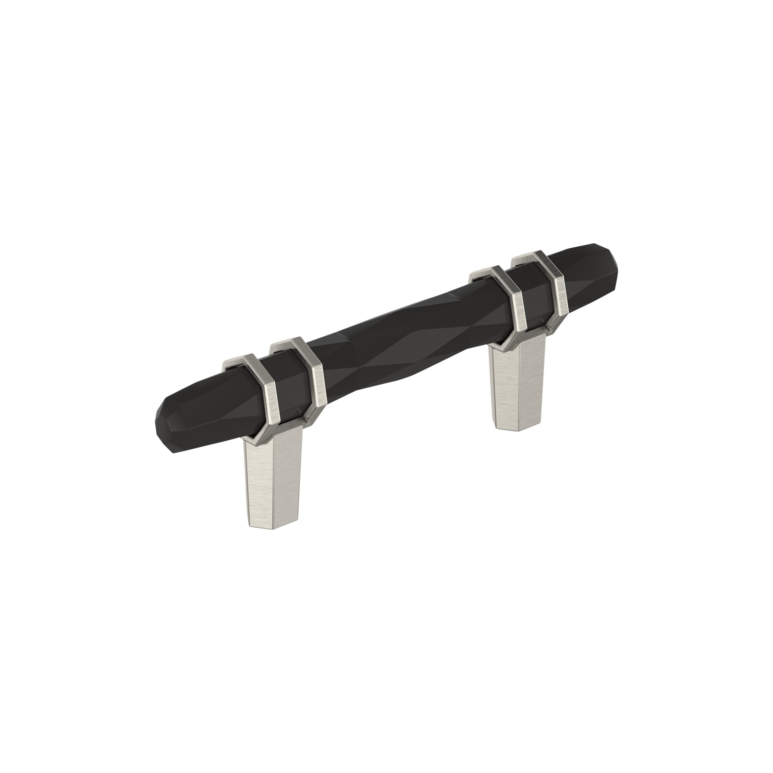 Amerock BP36639BBRG10 London 3-in , 76mm Center to Center Black Bronze/Satin Nickel Cylindrical Bar