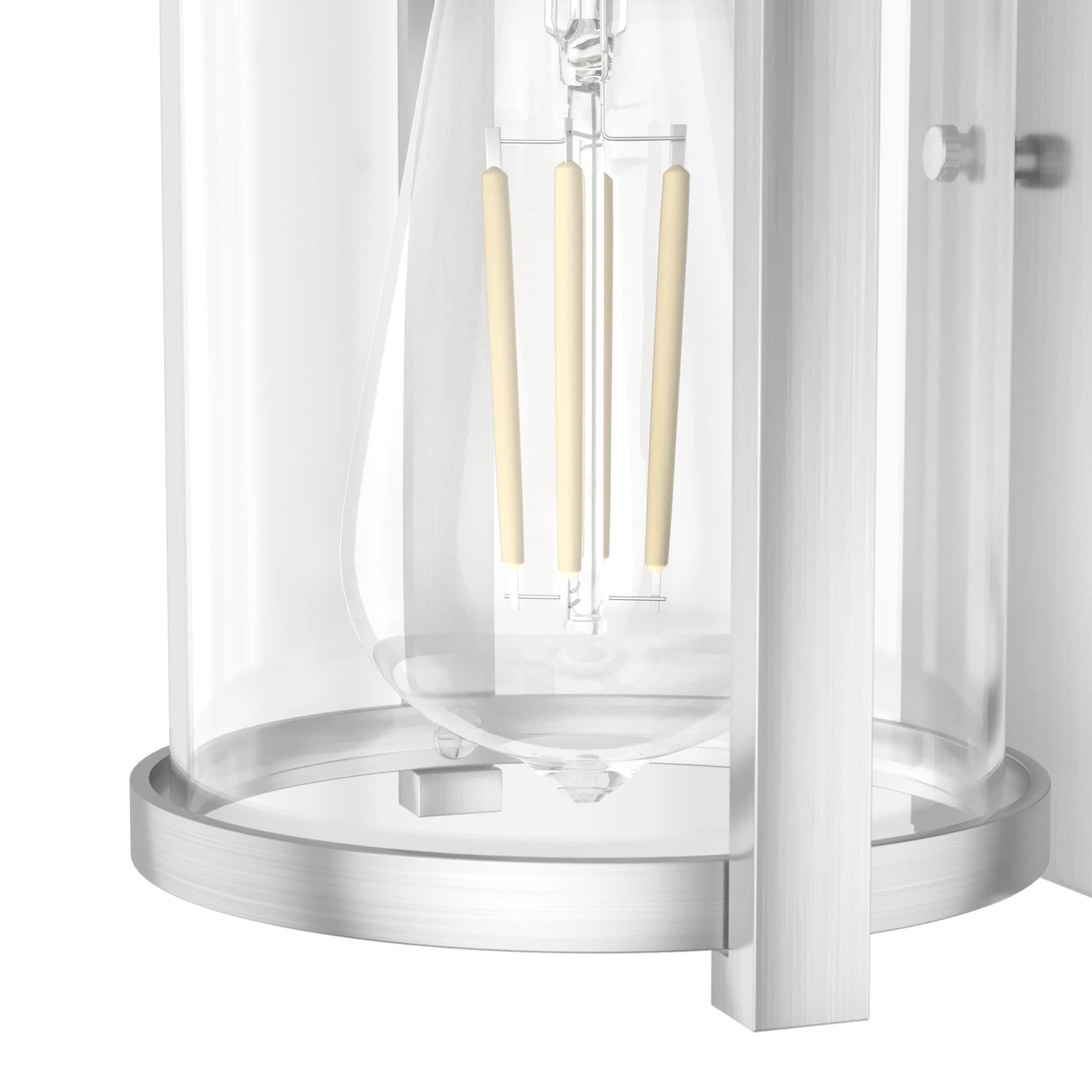 Brushed Nickel Dimmable Wall Sconce with Clear Glass Shade