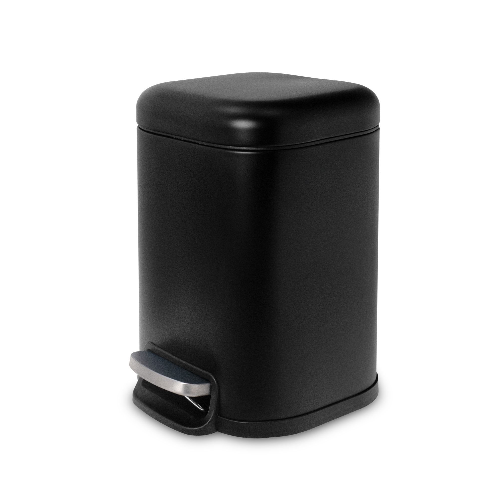 ACENTO WB425MBK 6-Quart Liter Matte Black Metal Indoor Step Trash Can