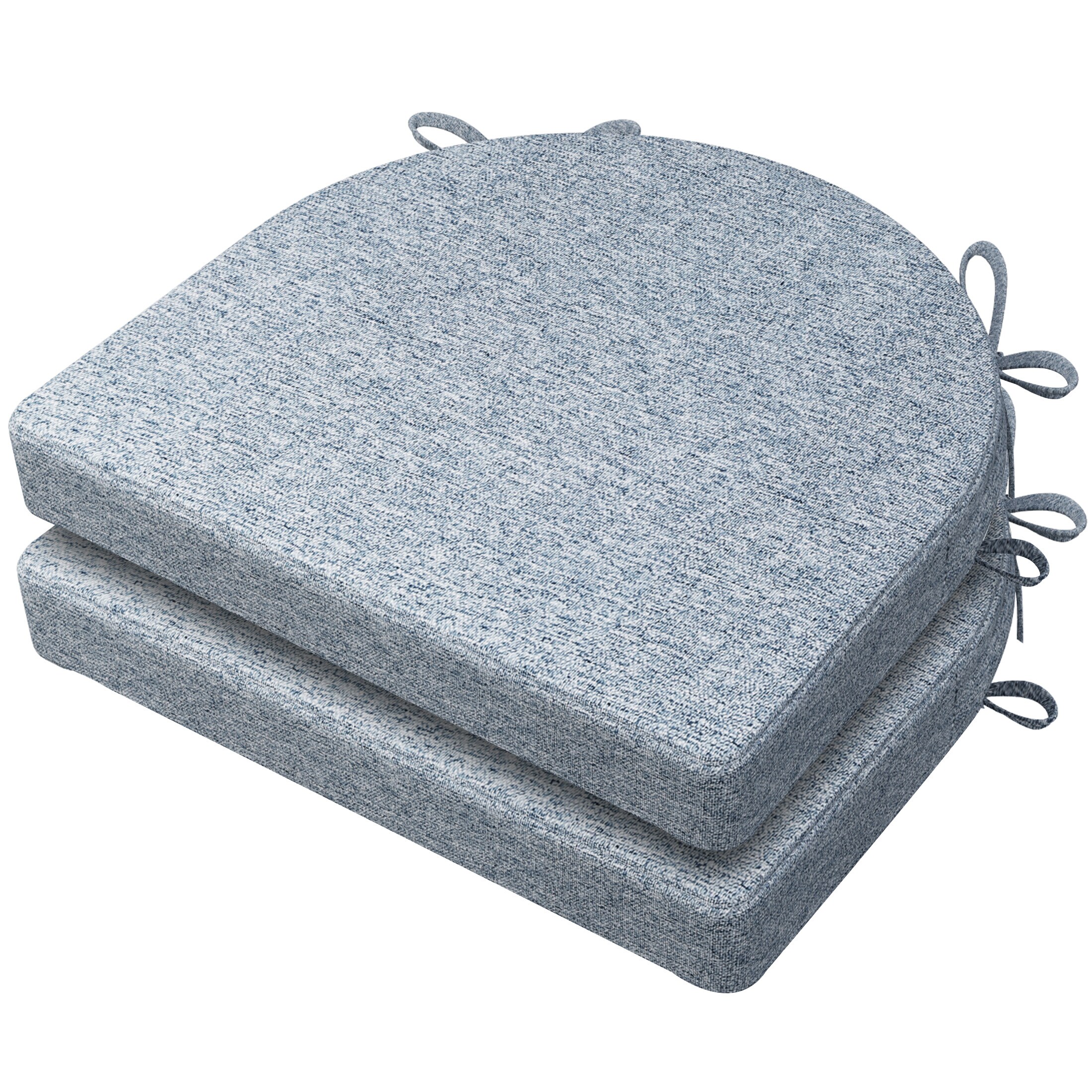AAAAAcessories LS-DCCLU-QIANLAN-2P Light Blue Solid Chair Cushion