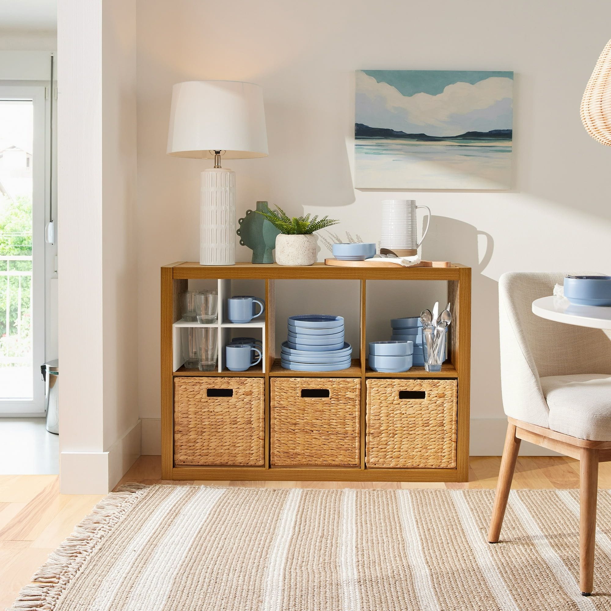 JUSHUA 6 Cube Storage Organizer Light Honey