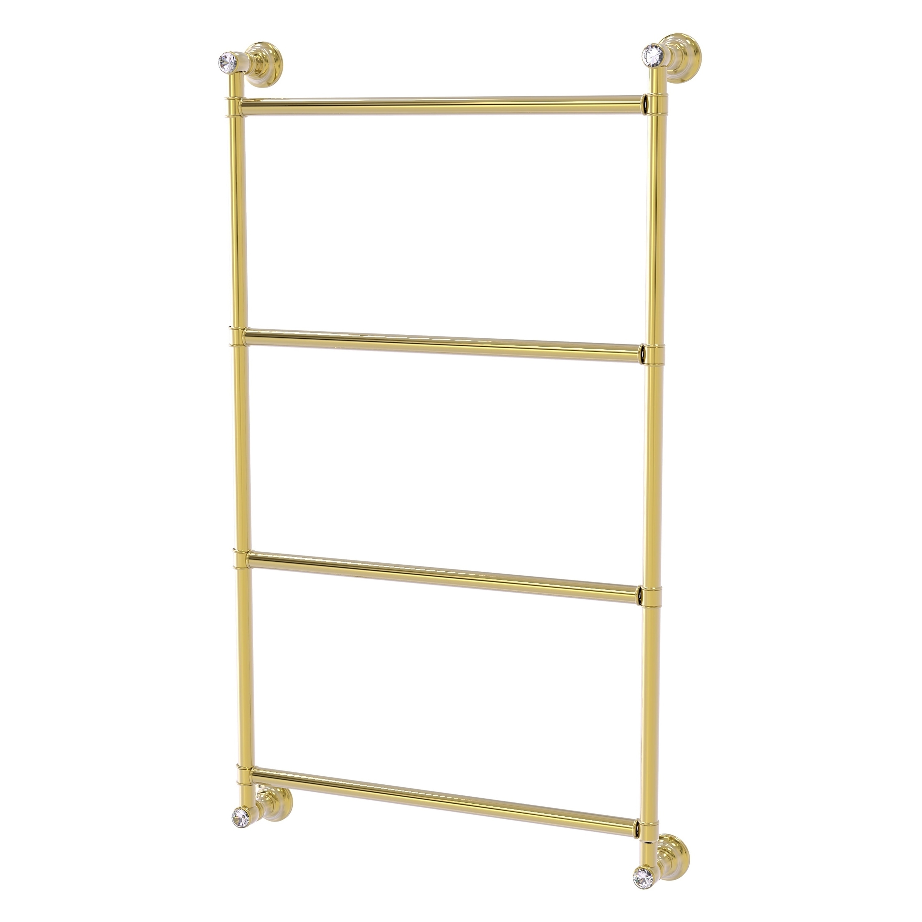 Allied Brass CC-28-36-UNL Carolina Crystal 36-in double Unlacquered Brass Wall mount Double Towel Bar