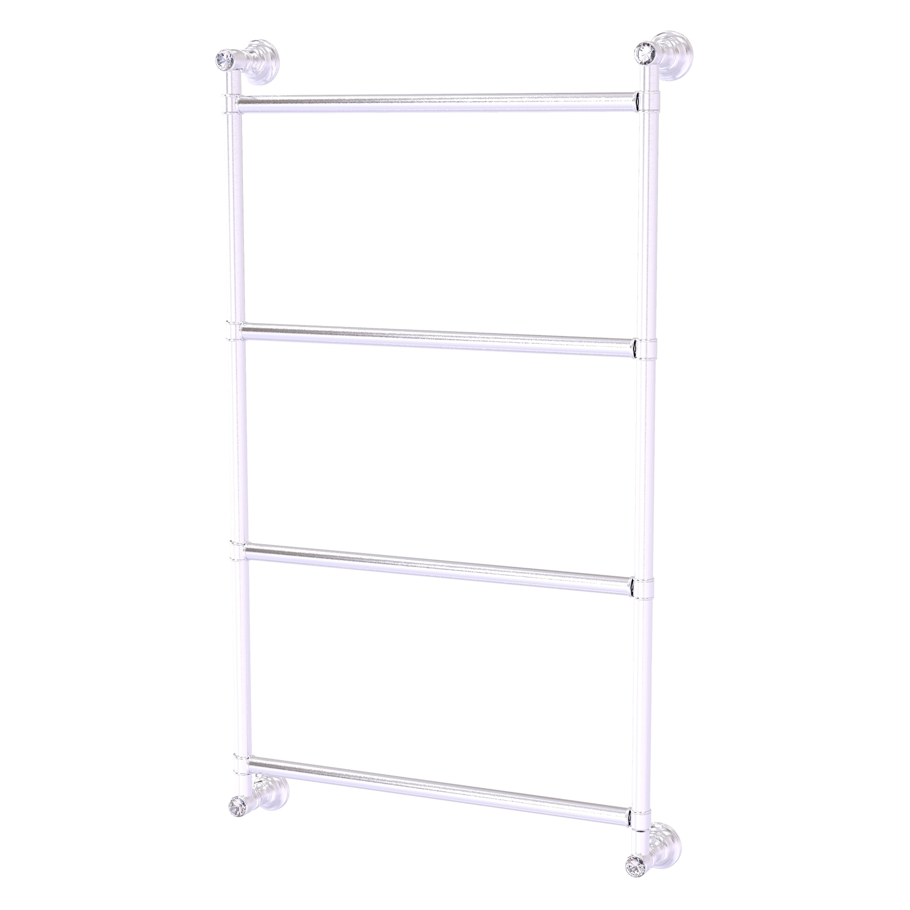 Allied Brass CC-28-36-SCH Carolina Crystal 36-in double Satin Chrome Wall mount Double Towel Bar