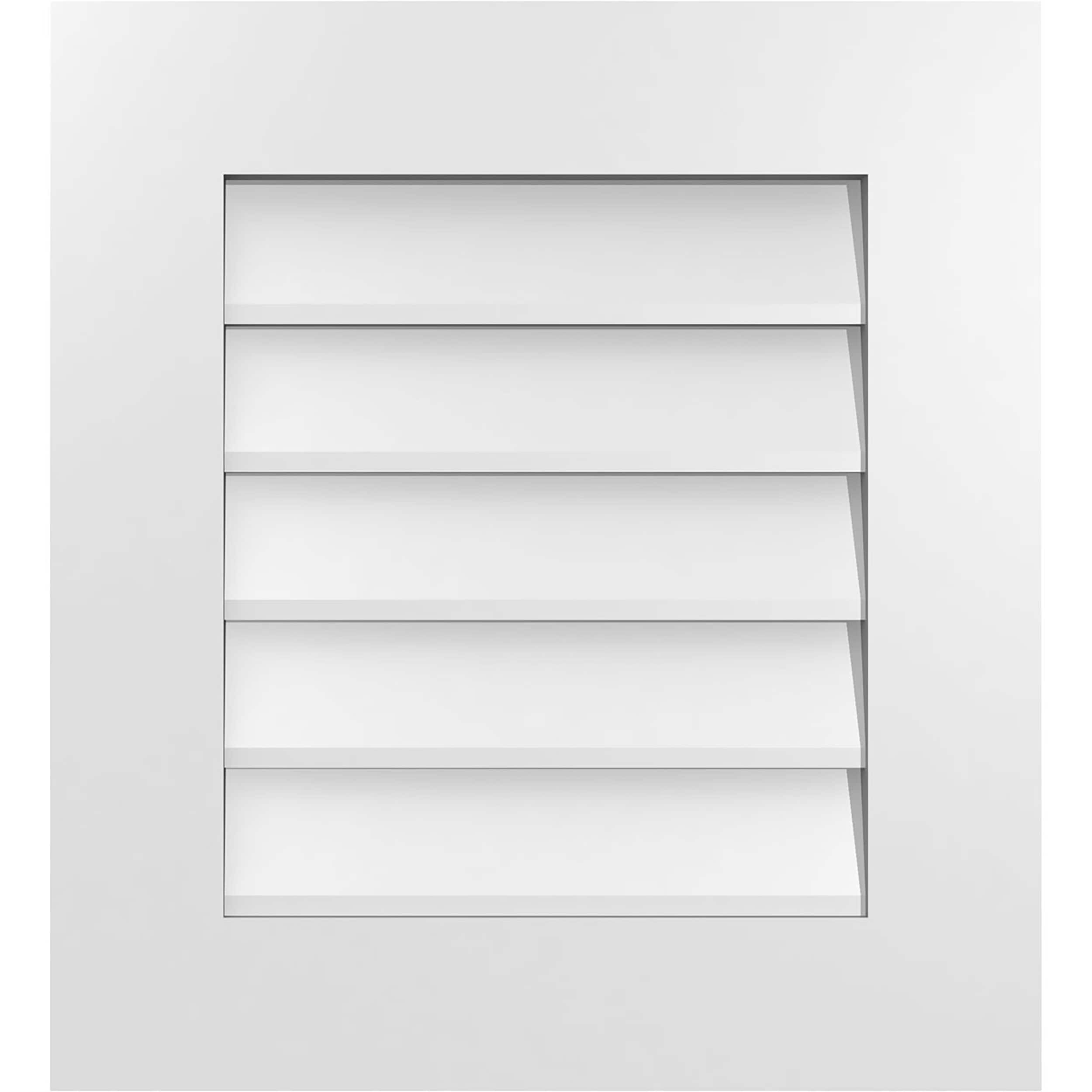Ekena Millwork GVPVE20X2201SN 20-Inches x 22-Inches Off-white Rectangle PVC Gable Louver Vent