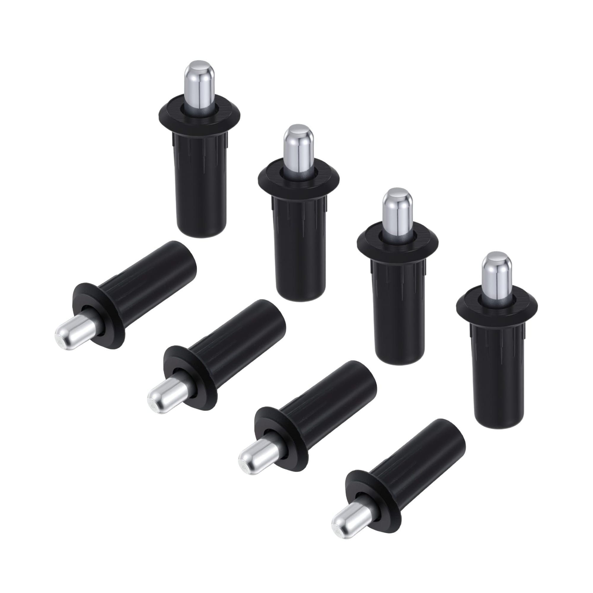 Etokfoks  8pcs Black Spring Loaded Cabinet Door Repair Pins Soft Close Furniture Fittings Door Damper Replacement