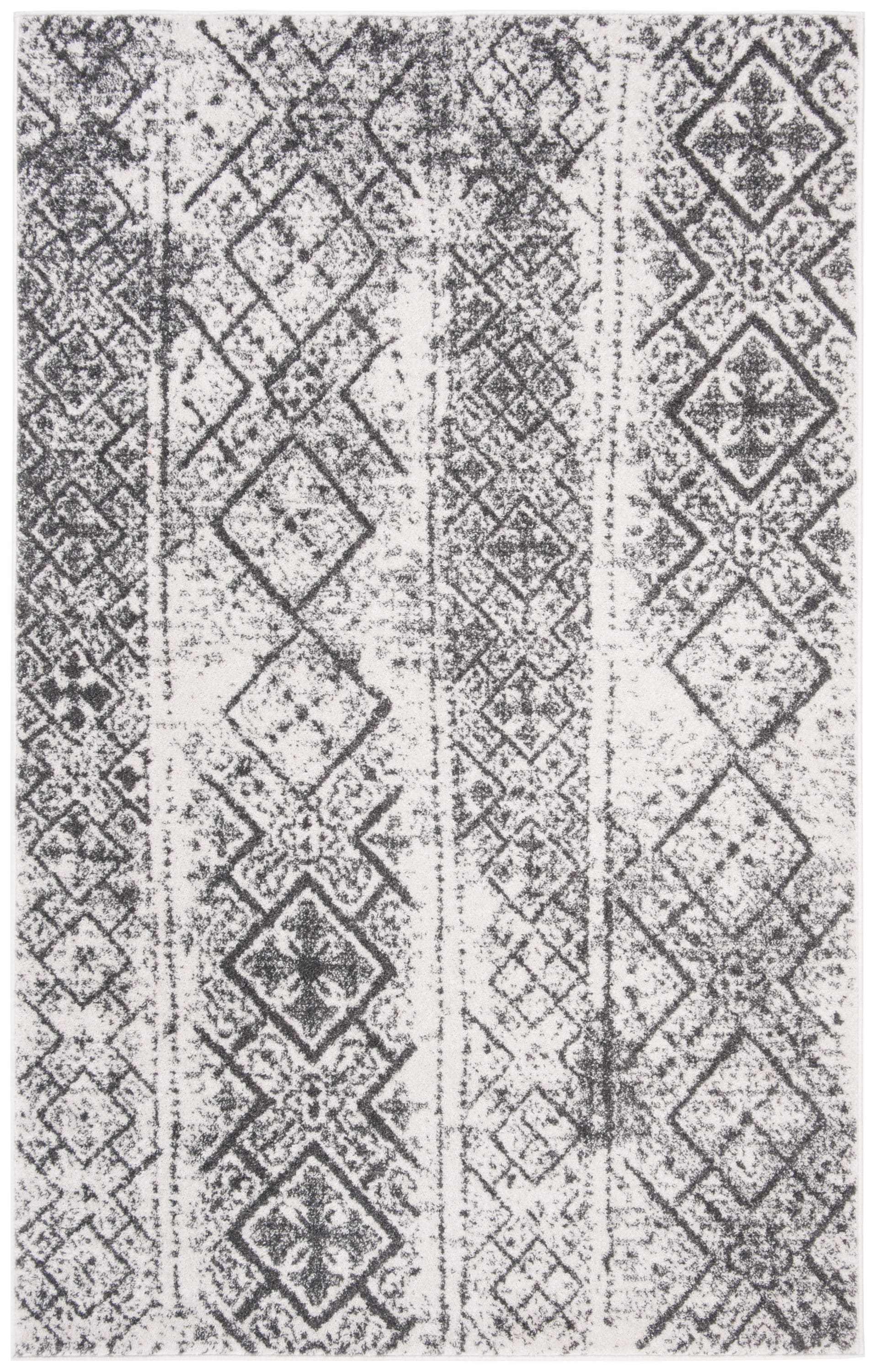 Safavieh ADR111H-5 Adirondack 5 x 8 (ft) Loomed Polypropylene Silver/Black Rectangular Indoor Distressed/Overdyed Bohemian/Eclectic Area rug