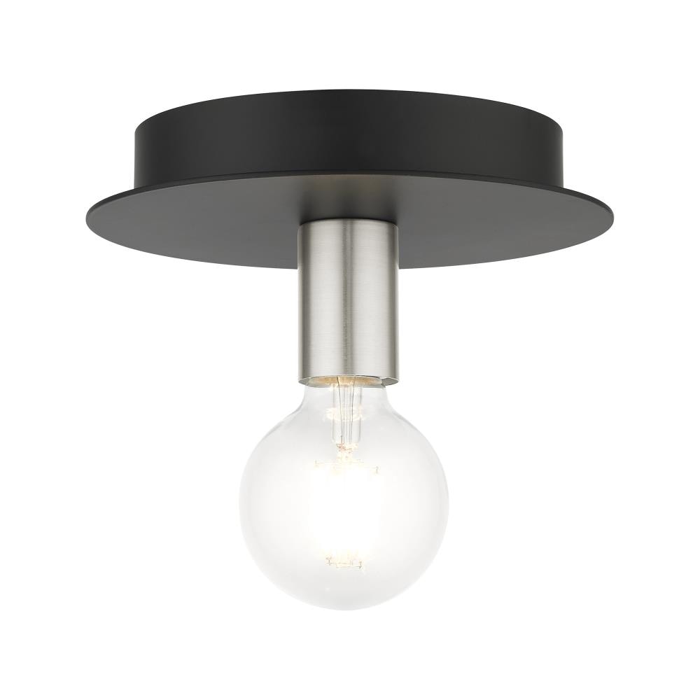 Livex Lighting 45871-04 Hillview 1 -Light 8-in Matte Black Flush Mount Light