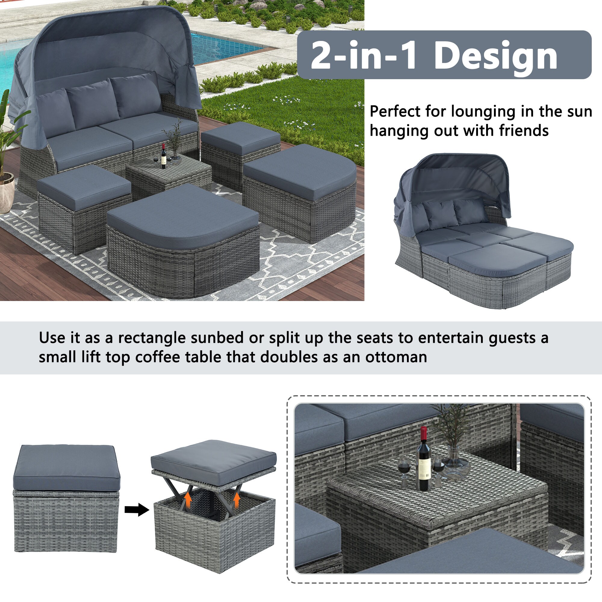 Runesay DABED-04 Patio-Sofas-Daybeds - View #8