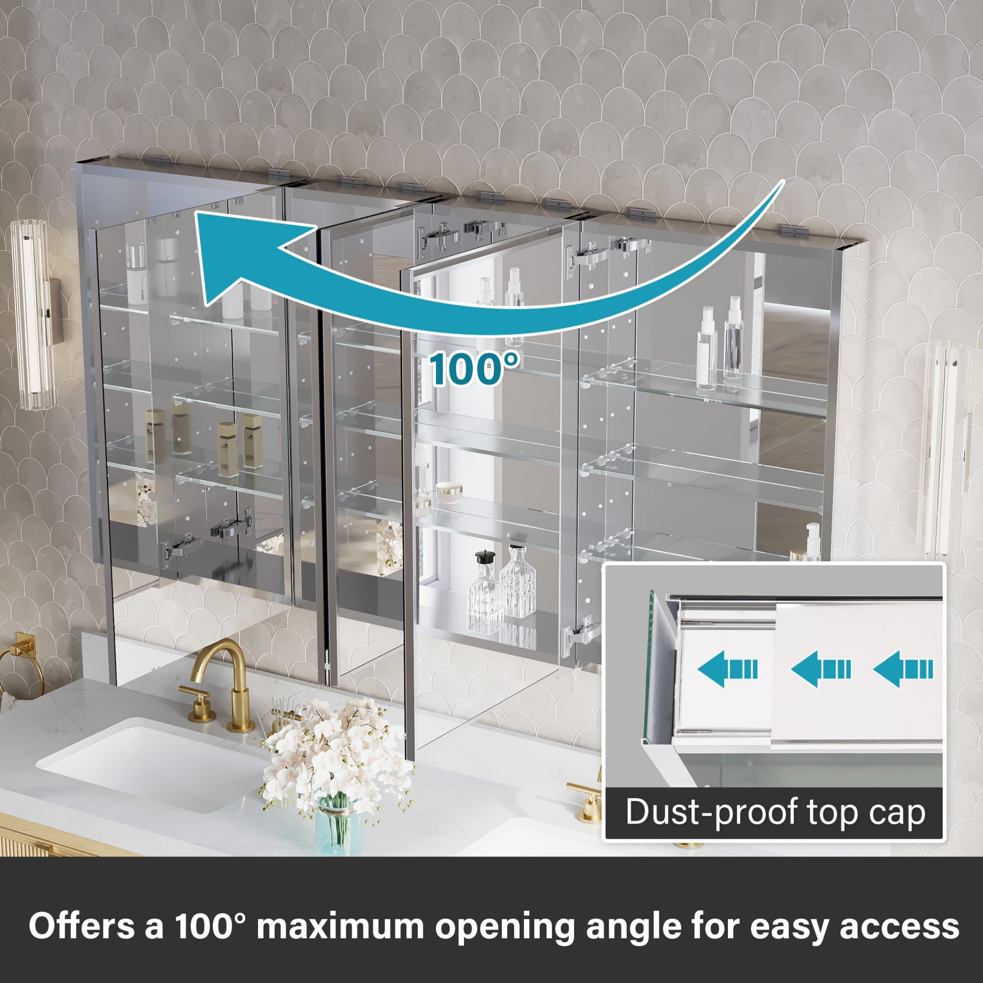 WELLFOR JRA20R12R12L20L32 Bathroom-Medicine-Cabinets - View #8