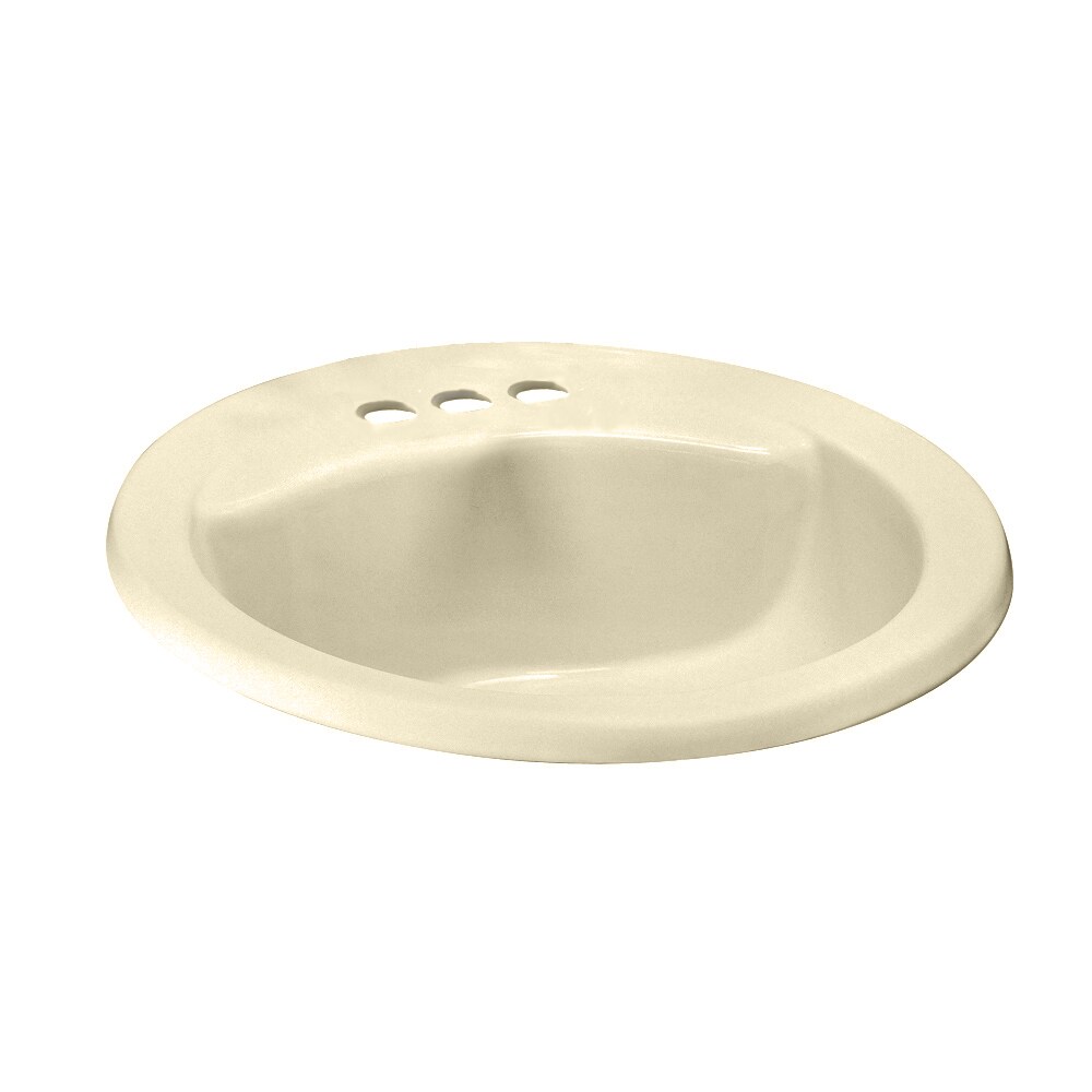 American Standard 0419444EC.021 Bone Drop-In Oval Traditional Bathroom Sink with Overflow Drain (17.625-in x 21-in)
