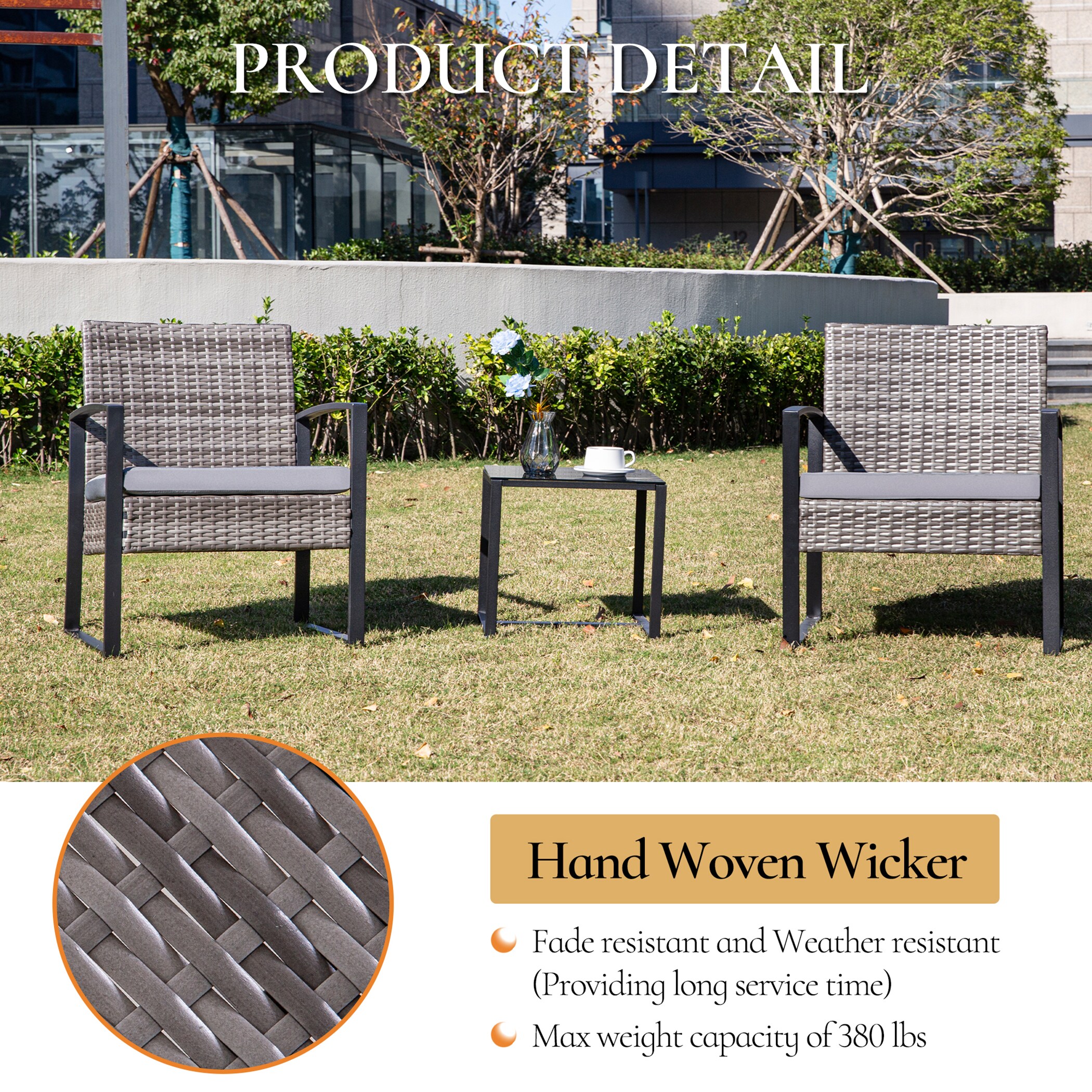 FOREST HOME HB003-GYGY Patio-Conversation-Sets - View #10