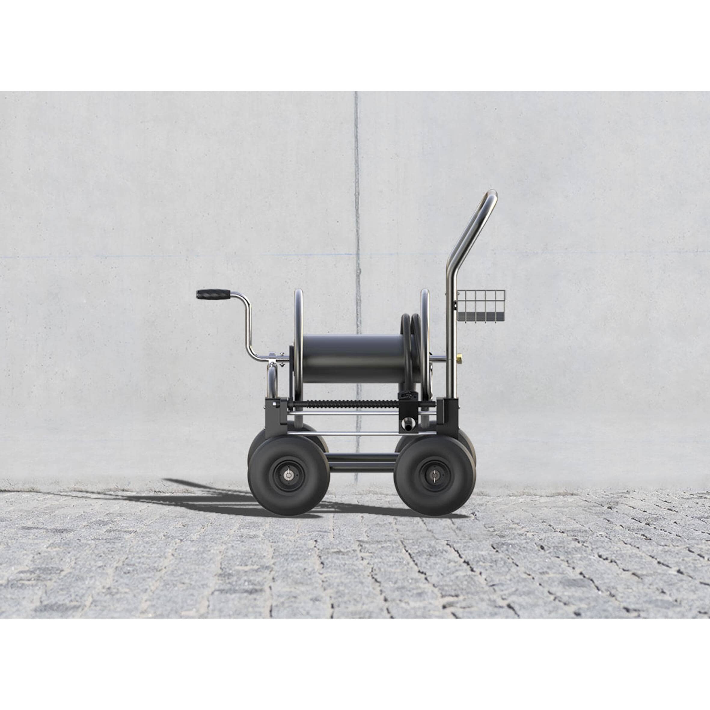 Industrial Garden Hose Reel Portable Cart Watering Manual Crank 300 Ft.  2-Wheel