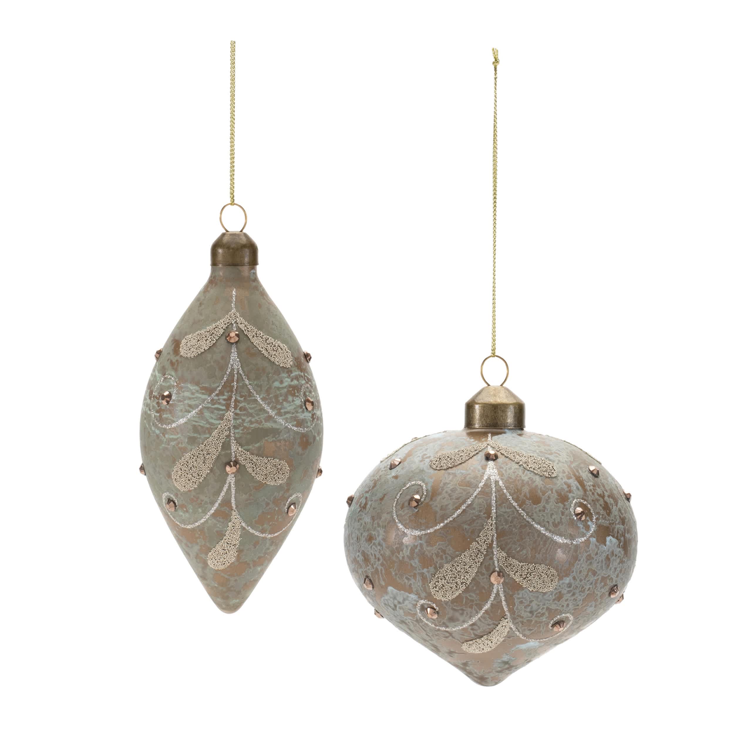 Melrose International Beaded Glass Ornament (Set of 12)