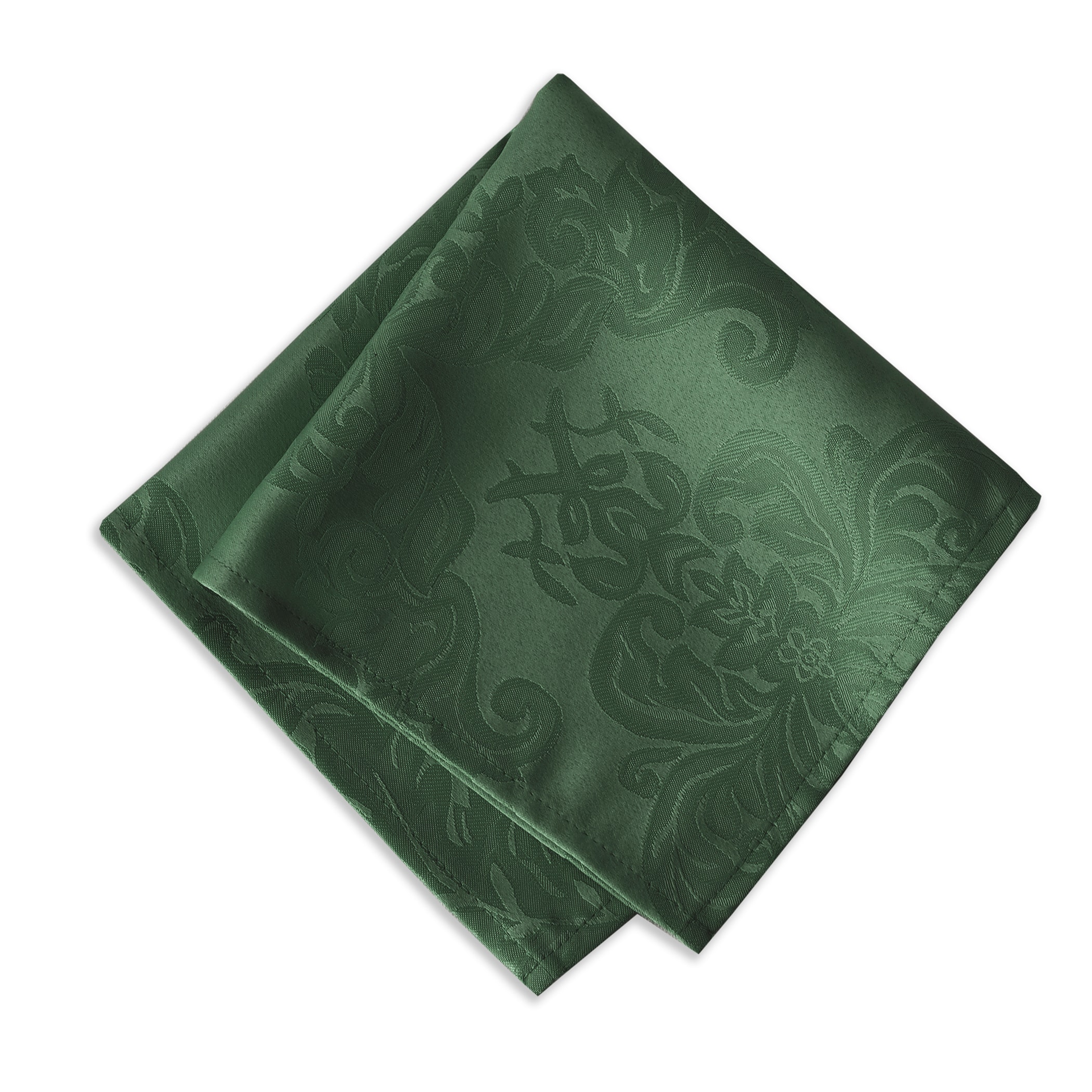 Hunter Green Jacquard Damask Stain Resistant Napkin Set of 4