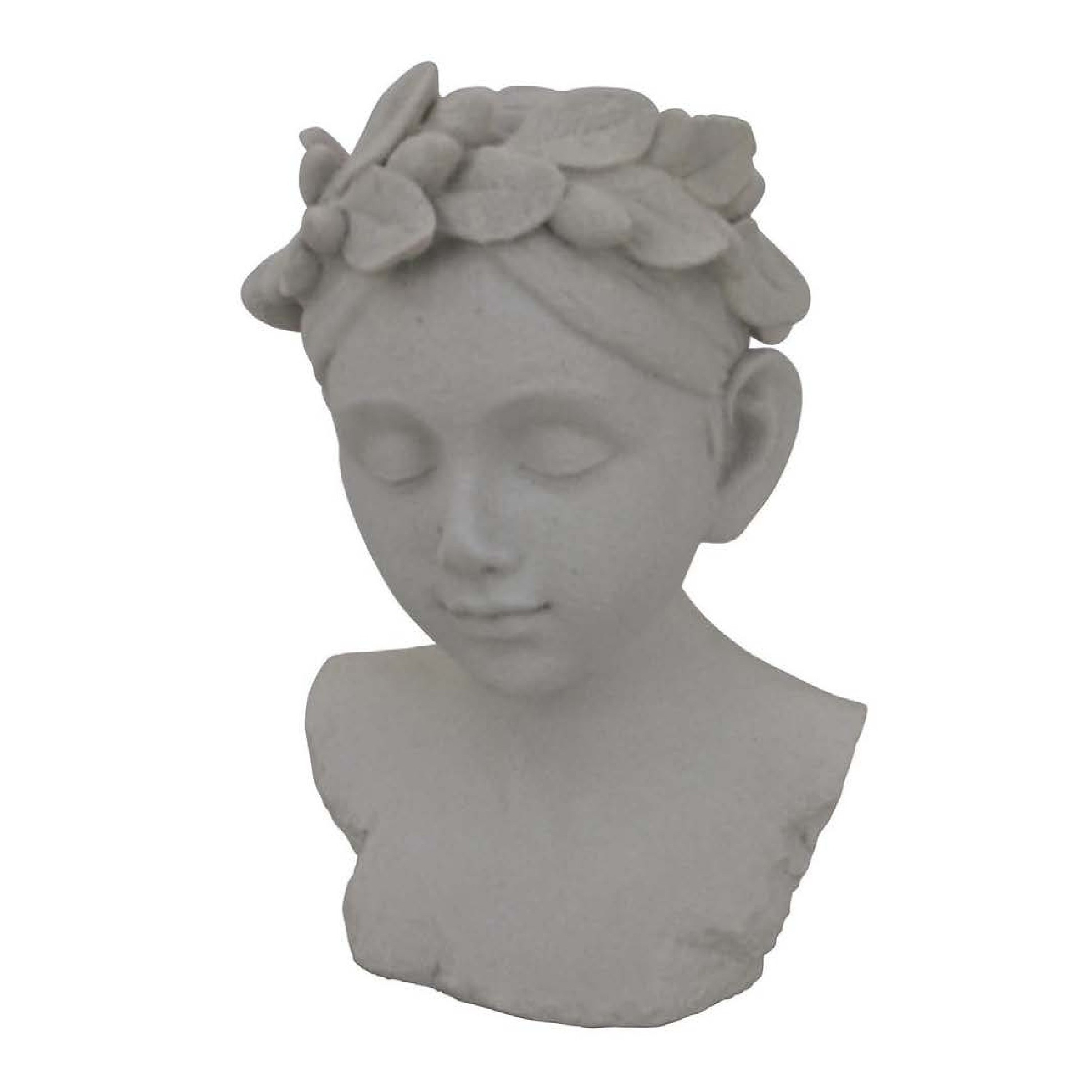 Benzara Sanie Gray 9.75 in. x 17.25 in. Rectangular Resin Female Bust Sculpture