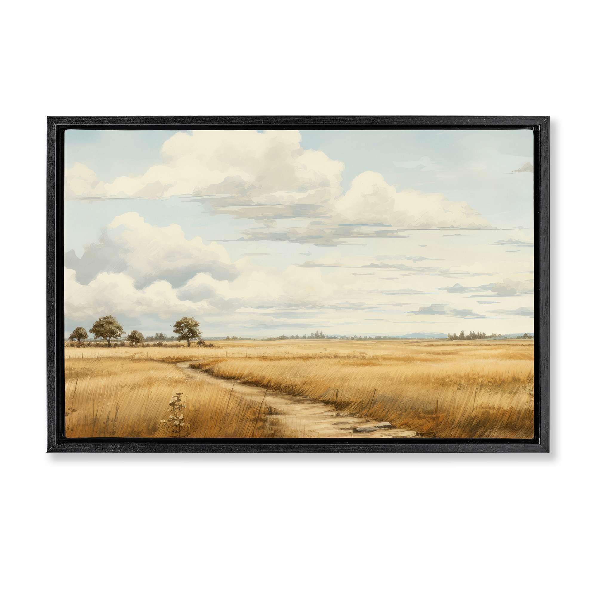 Stupell Industries BT-790-FFB-20X30 Path Through Vast Grassland Black Framed Floater Canvas Wall Art By LSR Creative Studio 31 x 21