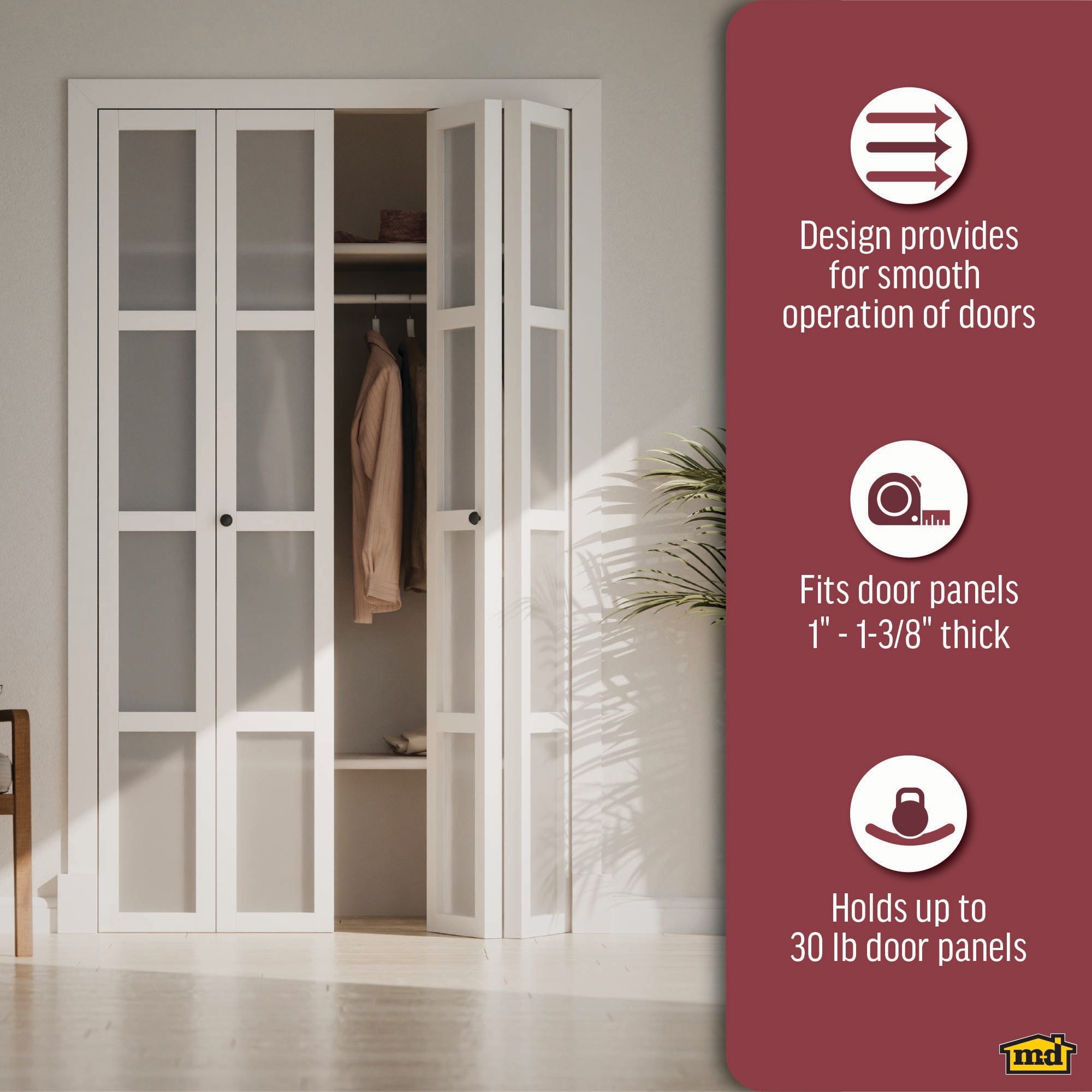 M-D 45111 Bifold-Closet-Door-Track-And-Kits - View #3