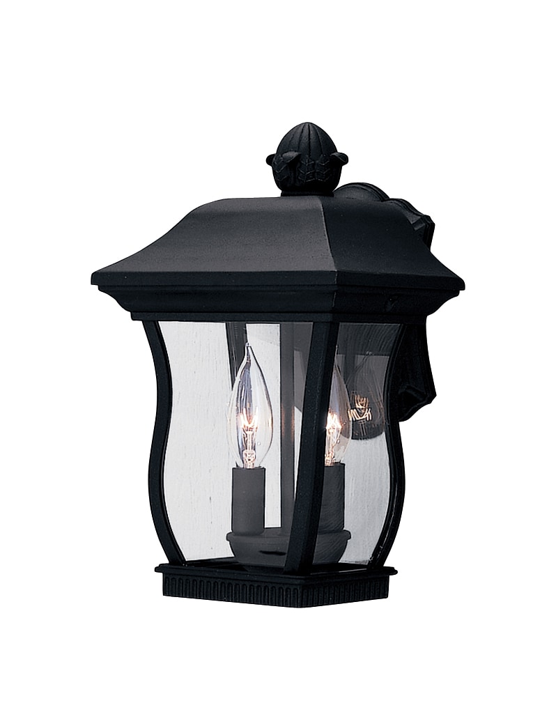 Black Aluminum and Steel Outdoor Dimmable Lantern Sconce