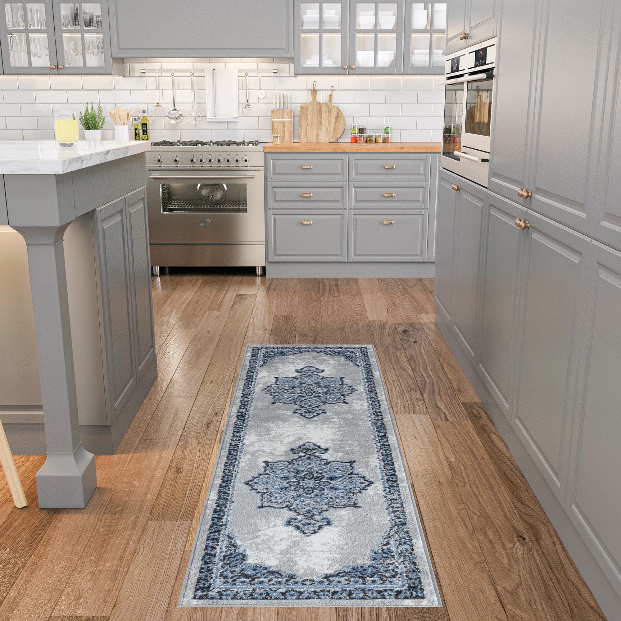 Tayse WYT1409 2X8 Wyatt 2 x 8 (ft) Loomed Polypropylene Gray Rectangular Indoor Runner rug
