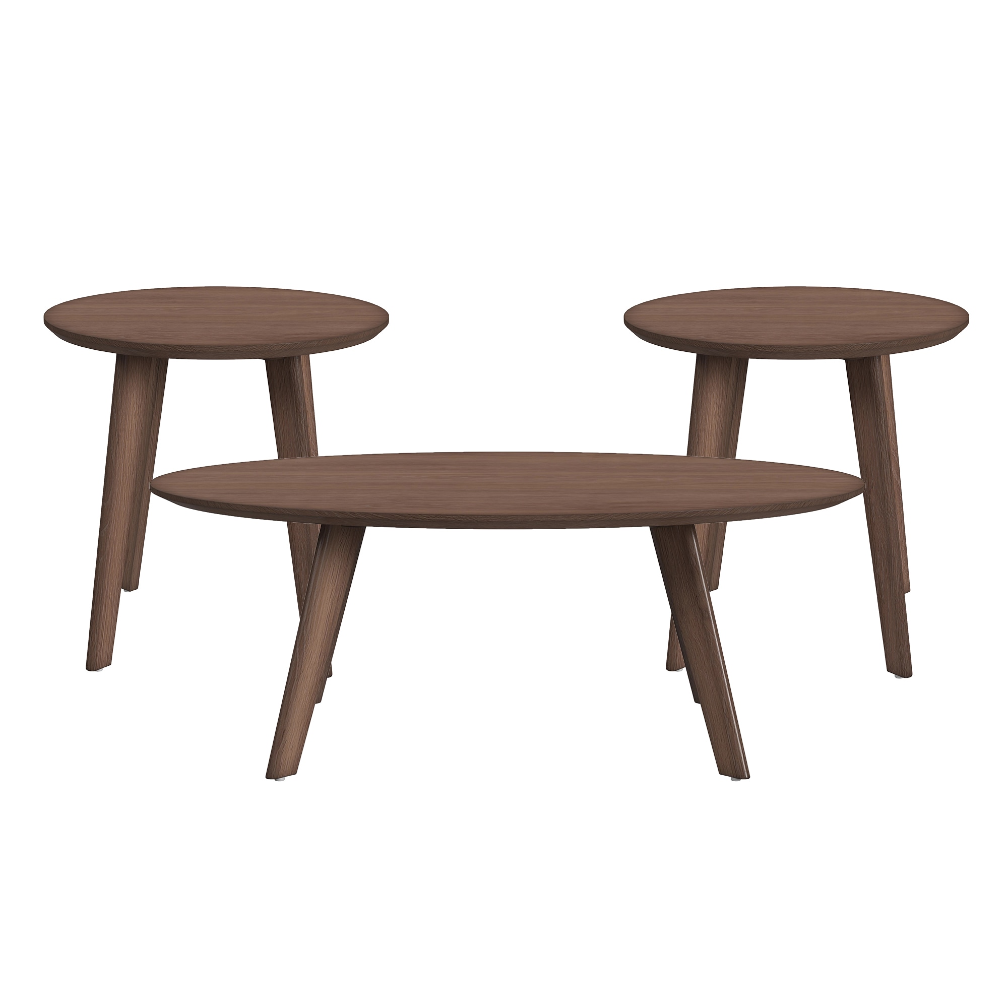 Picket House Furnishings T-9160-5-OT Nicco 3 -Piece Midcentury Walnut Walnut Accent Table Set