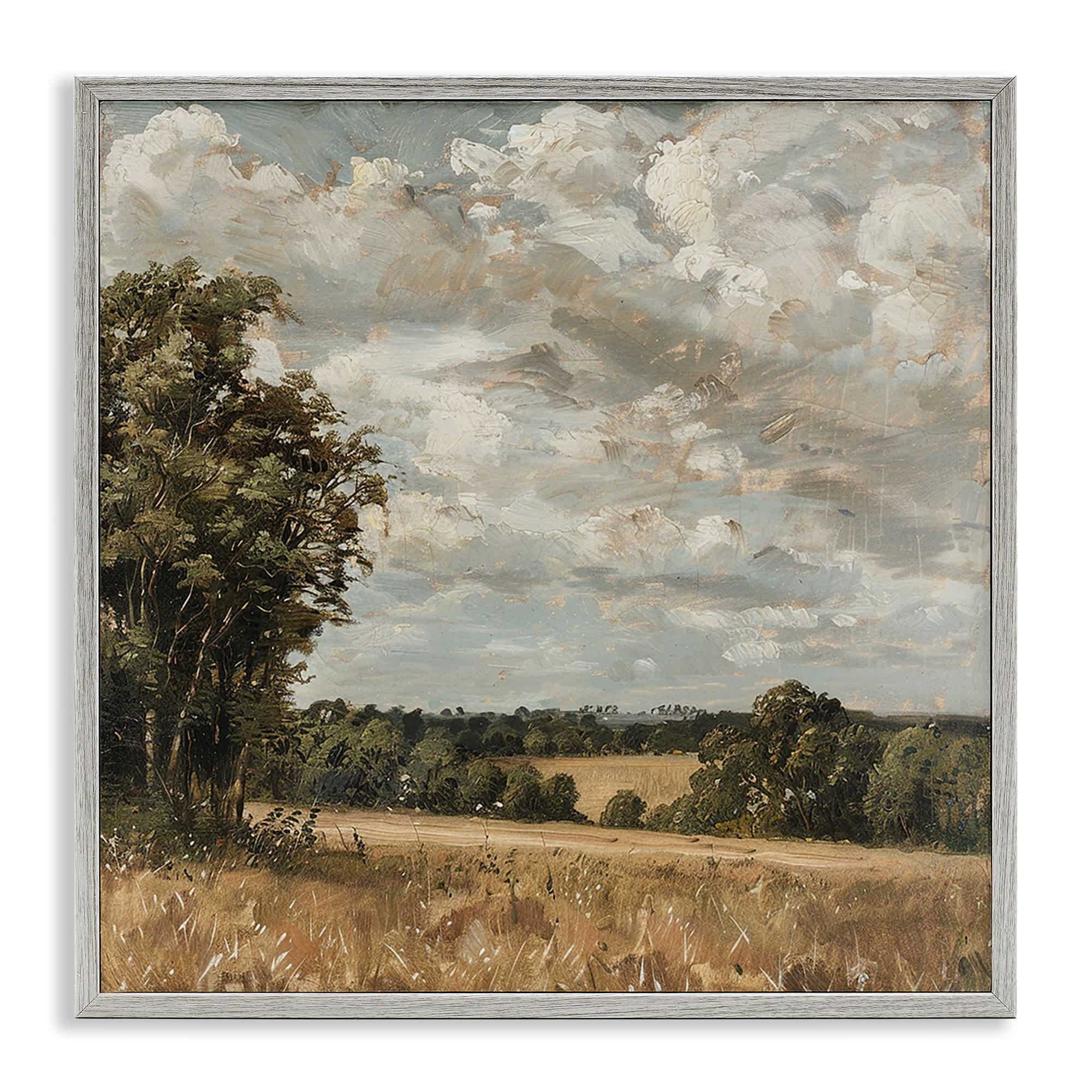 Stupell Industries BT-785-GFF-17X17 Clouds Over Country Scenery Framed Giclee design by LSR Creative Studio