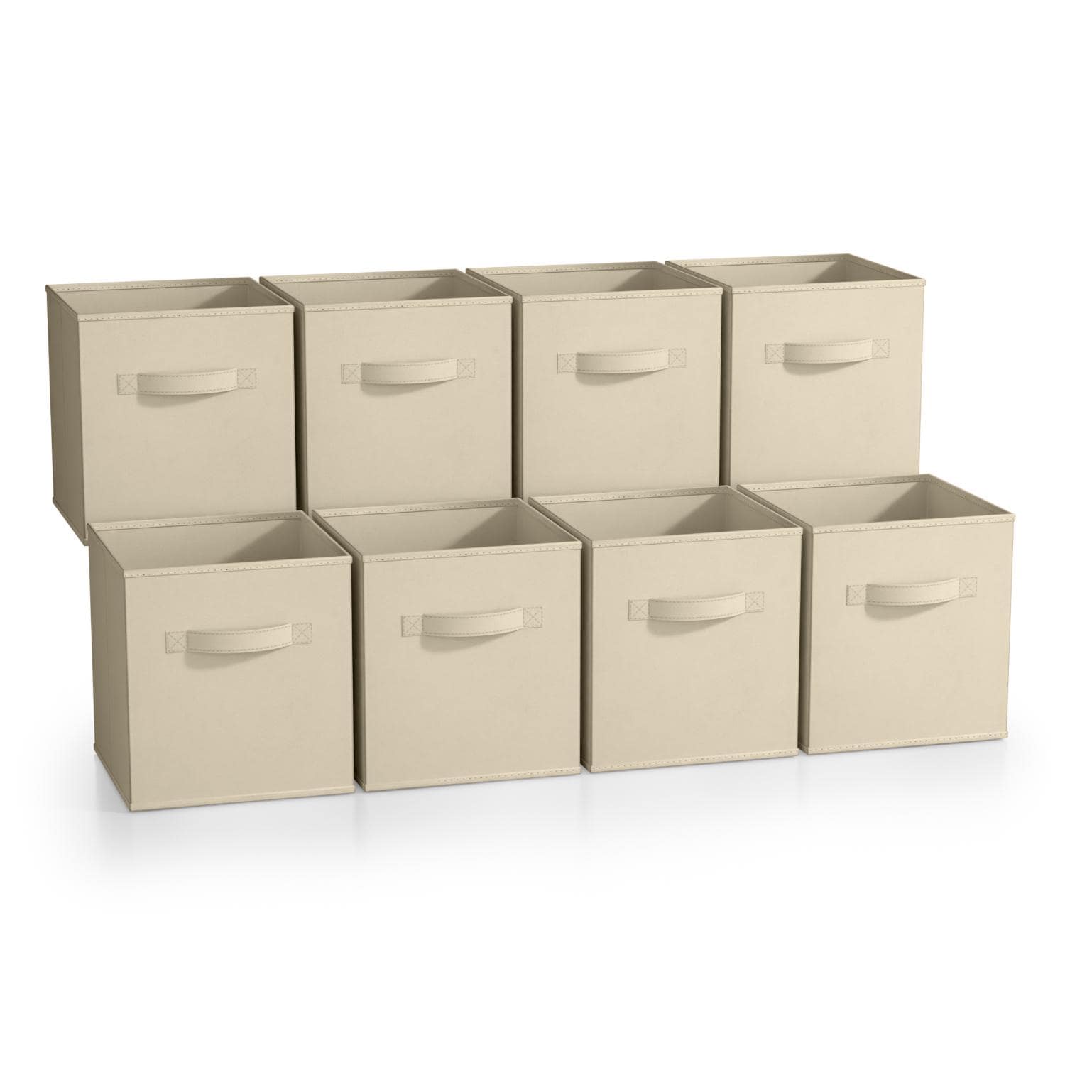 SORBUS STRG-BIN-8PK ( 10.5-in W x 11-in H x 10.5-in D ) Beige Polyester Collapsible Bin