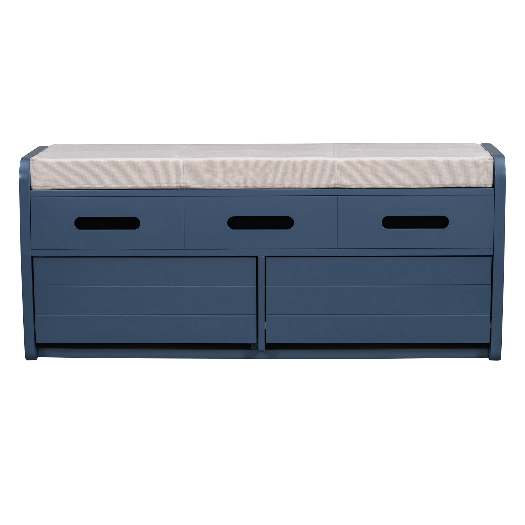 SINOFURN SYA330181BL Rustic Blue Accent Bench with Storage 43-Inches x 15-Inches x 18.5-Inches
