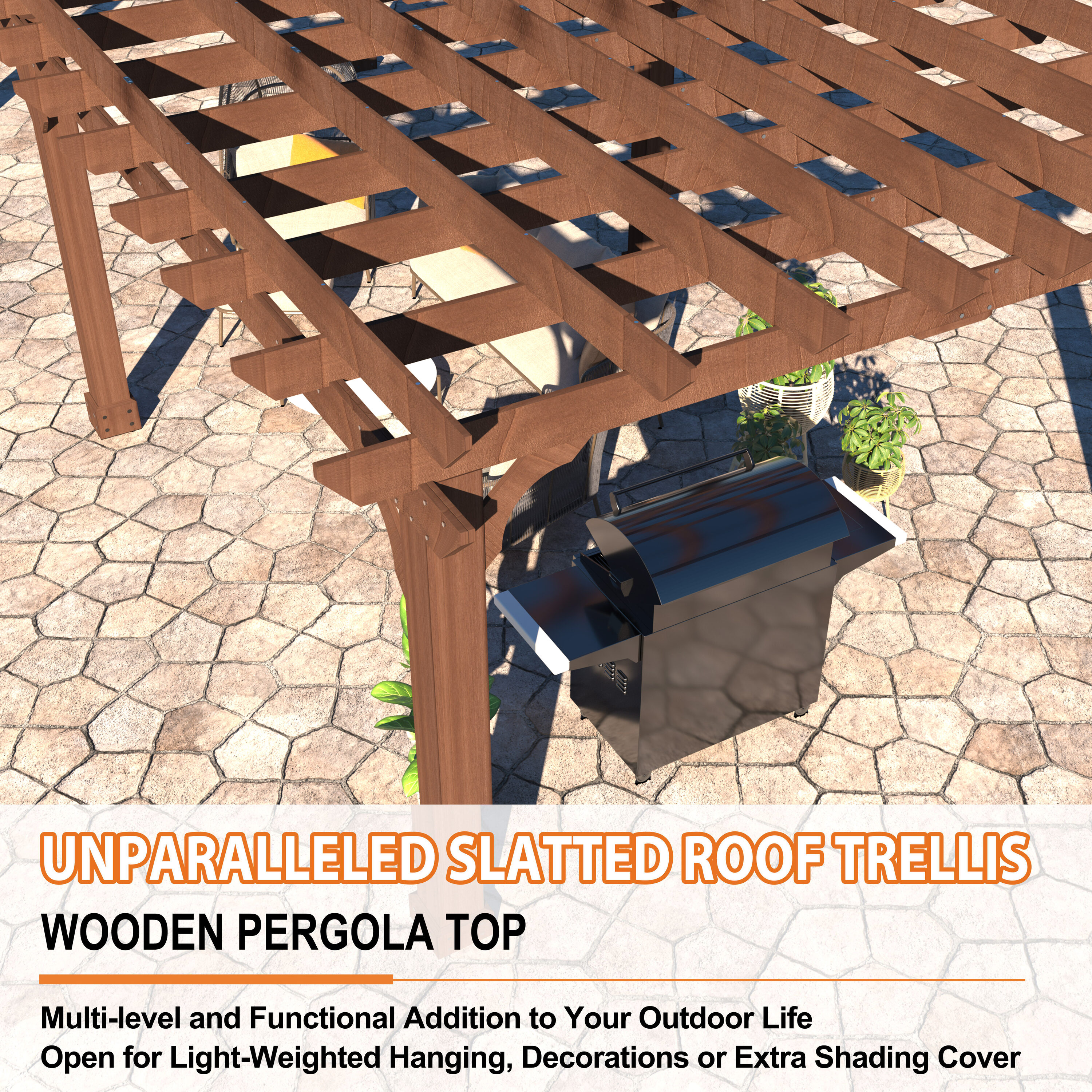 VEIKOUS PG0202-1220-GY2 Pergolas-2 - View #6