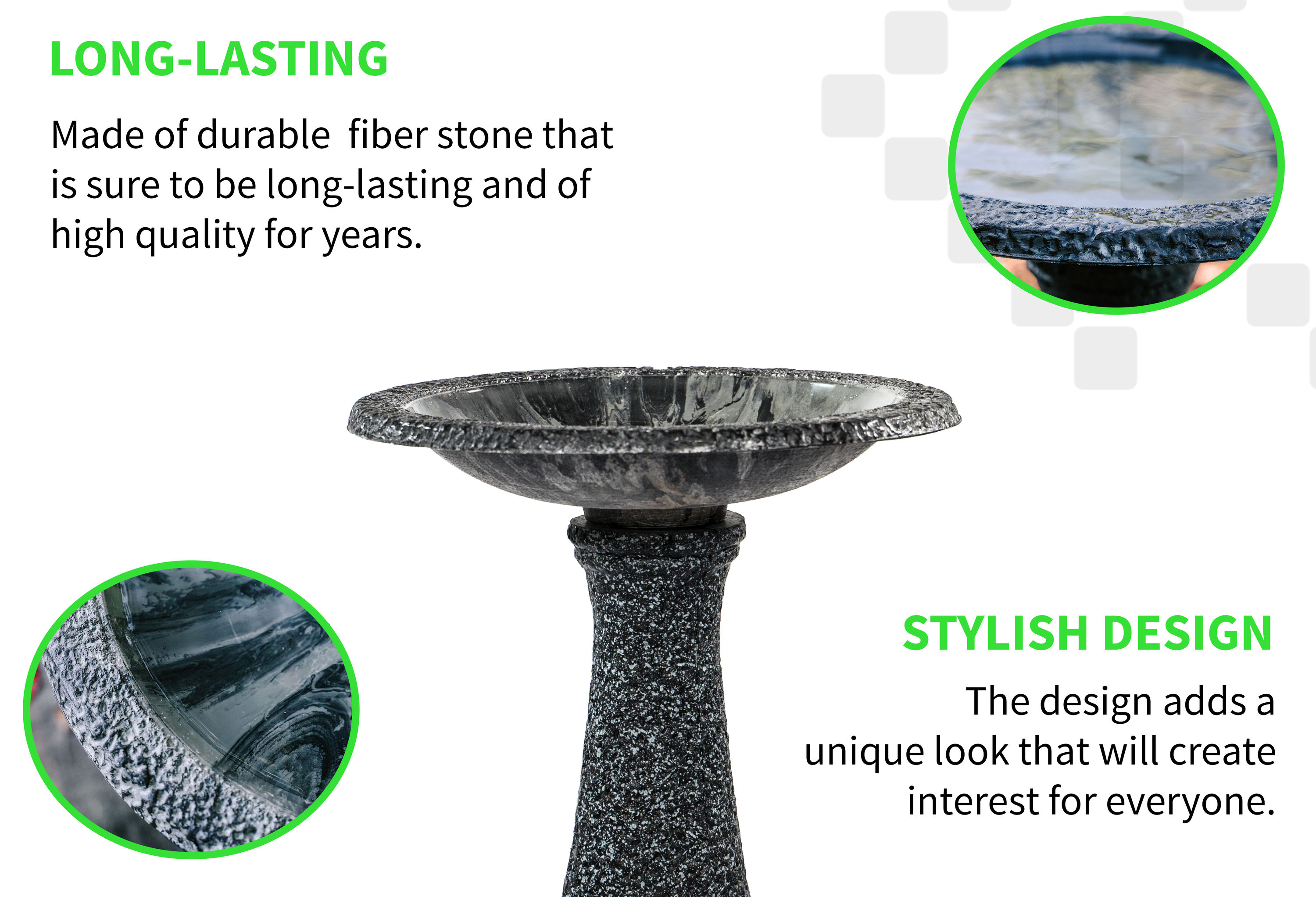 XBrand GE2418BBYE-2 birdbaths - View #3