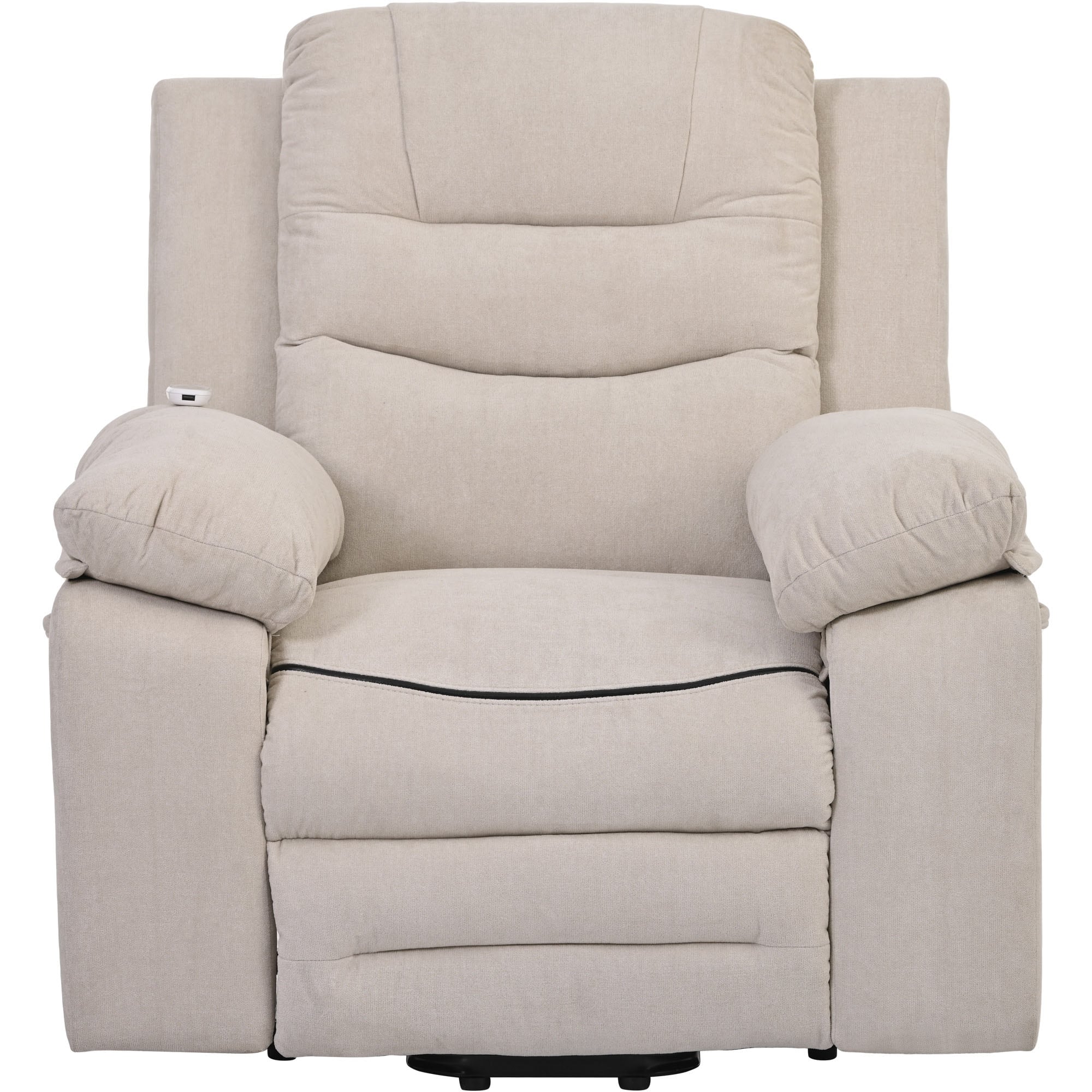 Sumyeg OR-PP038535DAA Recliner Beige Linen Upholstered Powered Reclining Massage chair with Lift Assistance