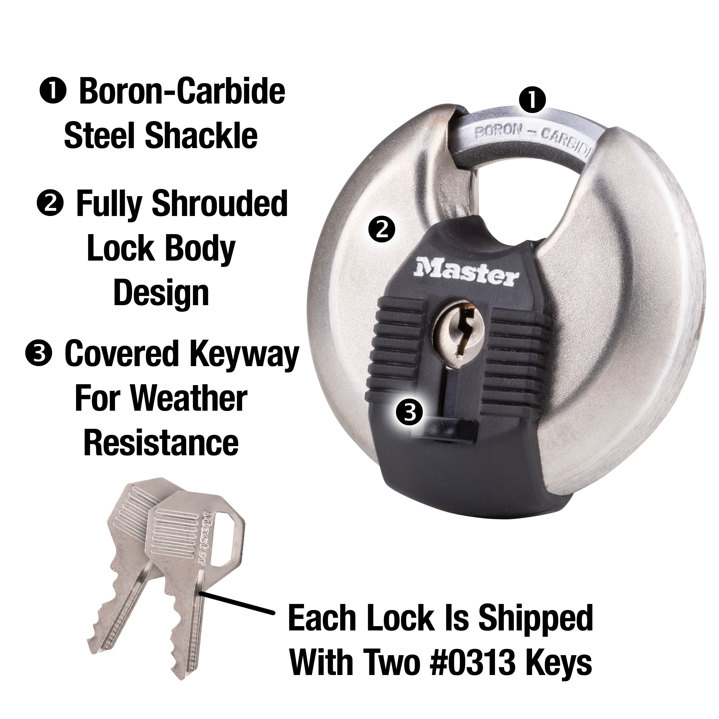 Master Lock Commercial Keyed Padlock, 2-3/4-in Wide x 5/8-in Shackle Keyed  Alike to 0313 Key Code in the Padlocks department at