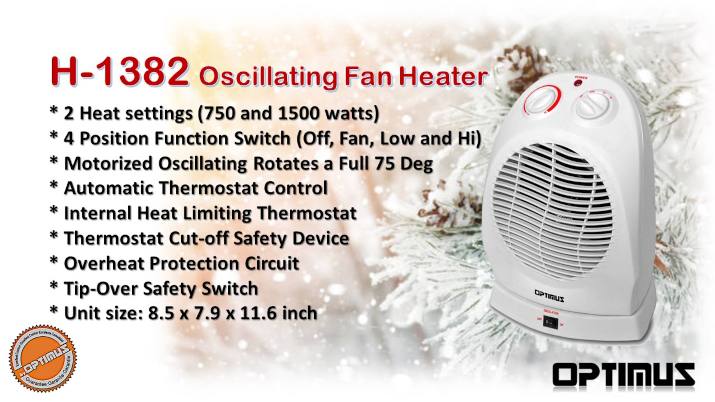 Optimus H-1382 Portable-Electric-Heat - View #7