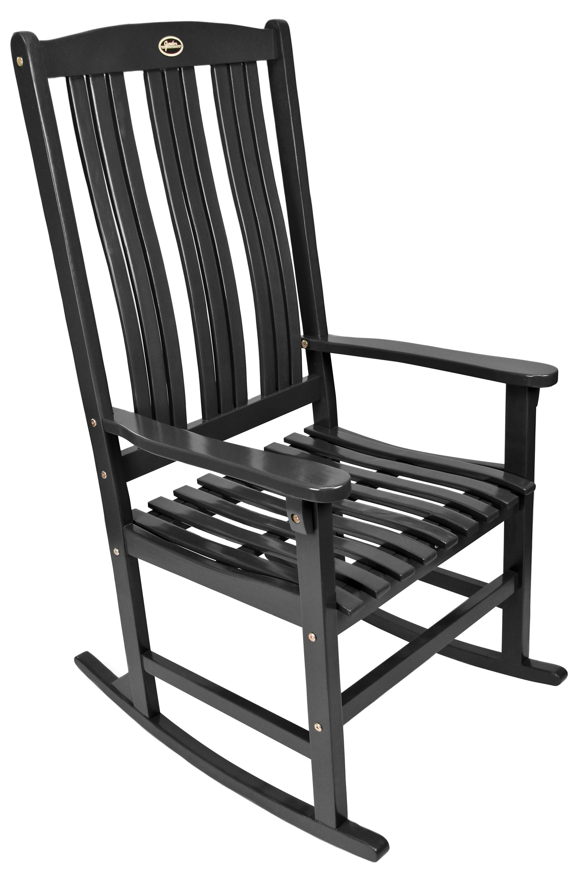  3N-ROCK2L Painted Black Eucalyptus Frame Rocking Chair(s) with Slat Seat