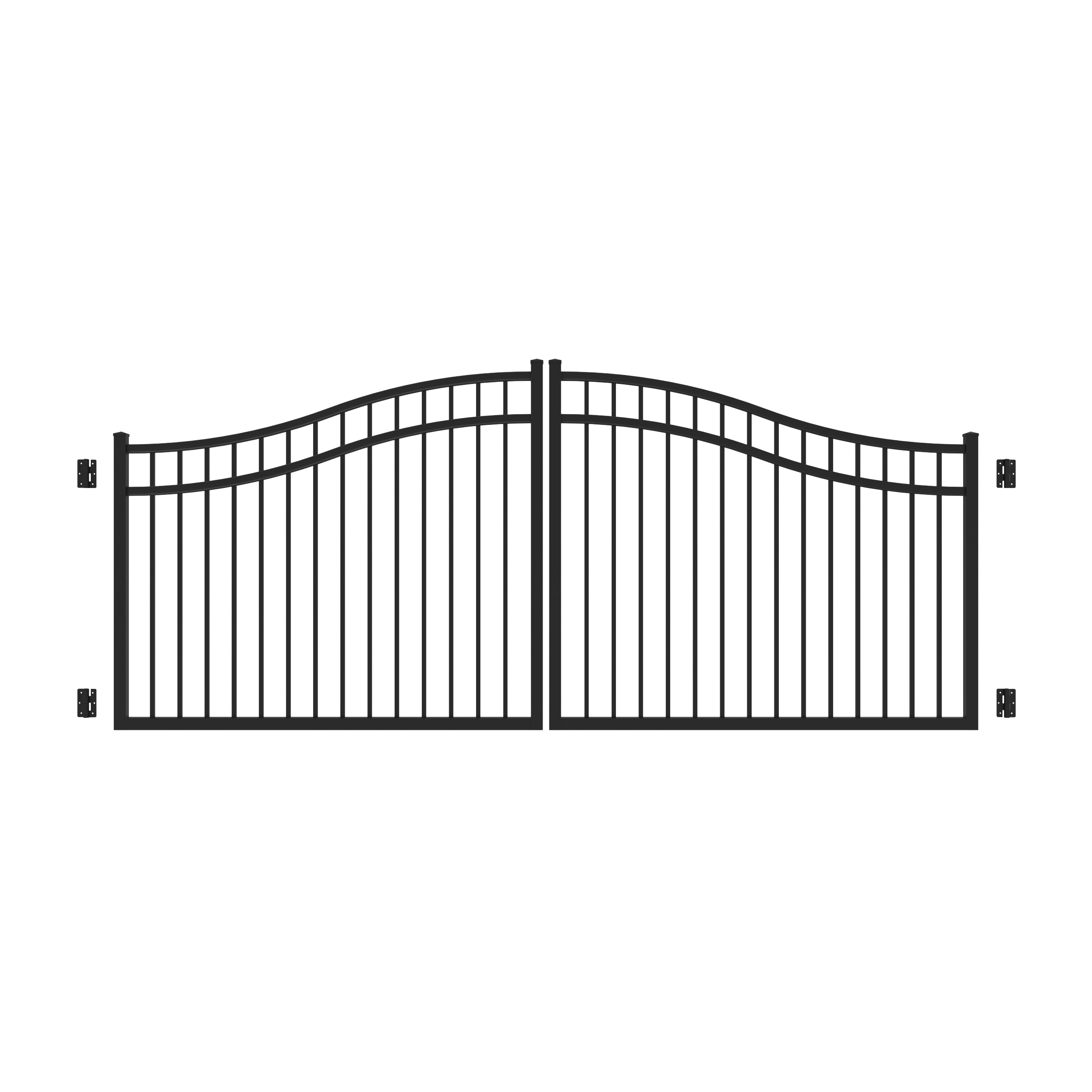 Freedom 73017088 New Haven 4-ft H x 12-ft W Black Aluminum Decorative Walk-thru Spaced picket Fence gate