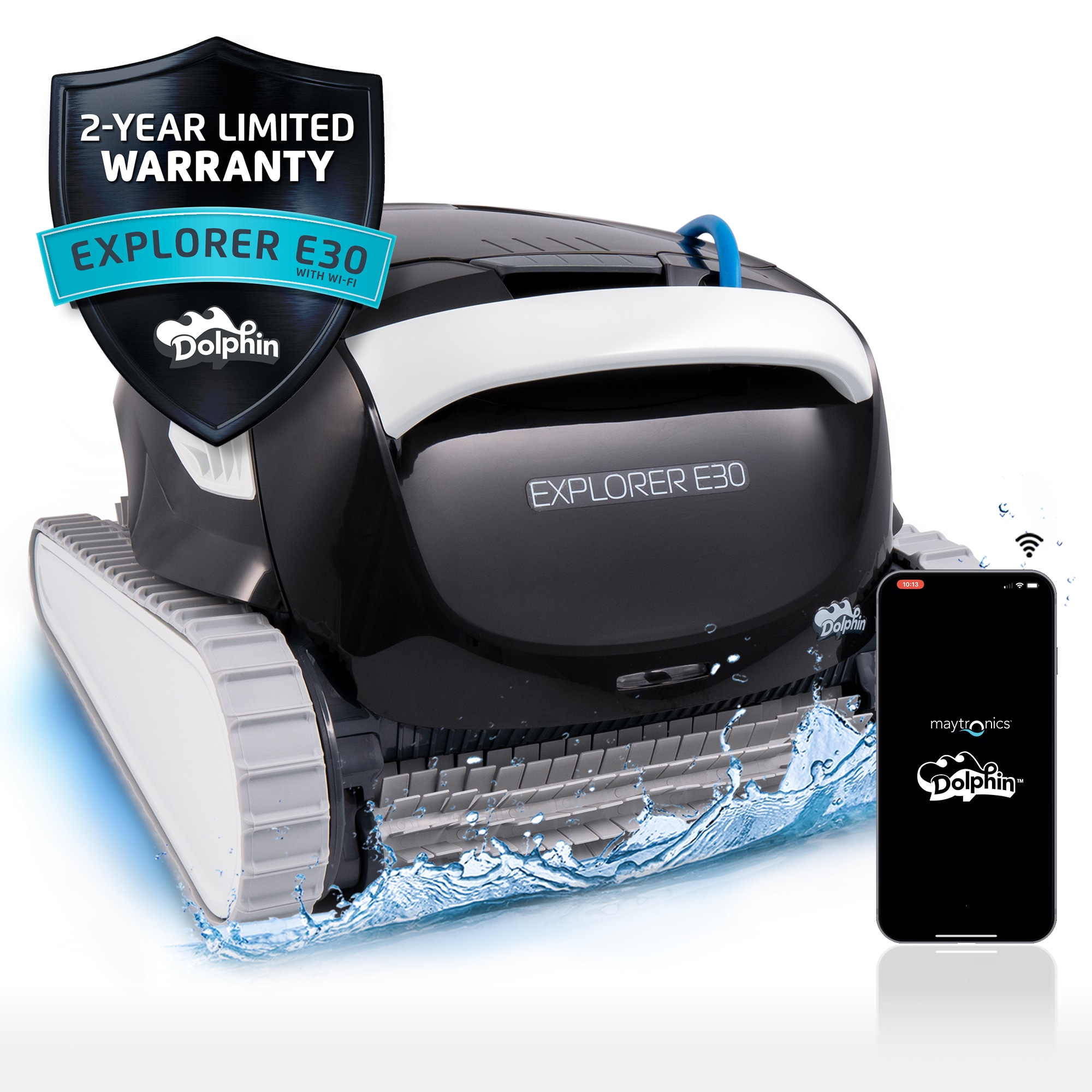 Dolphin Explorer E30 Wi-Fi for Pools up to 50FT in Length 16-in Robotic Pool Vacuum