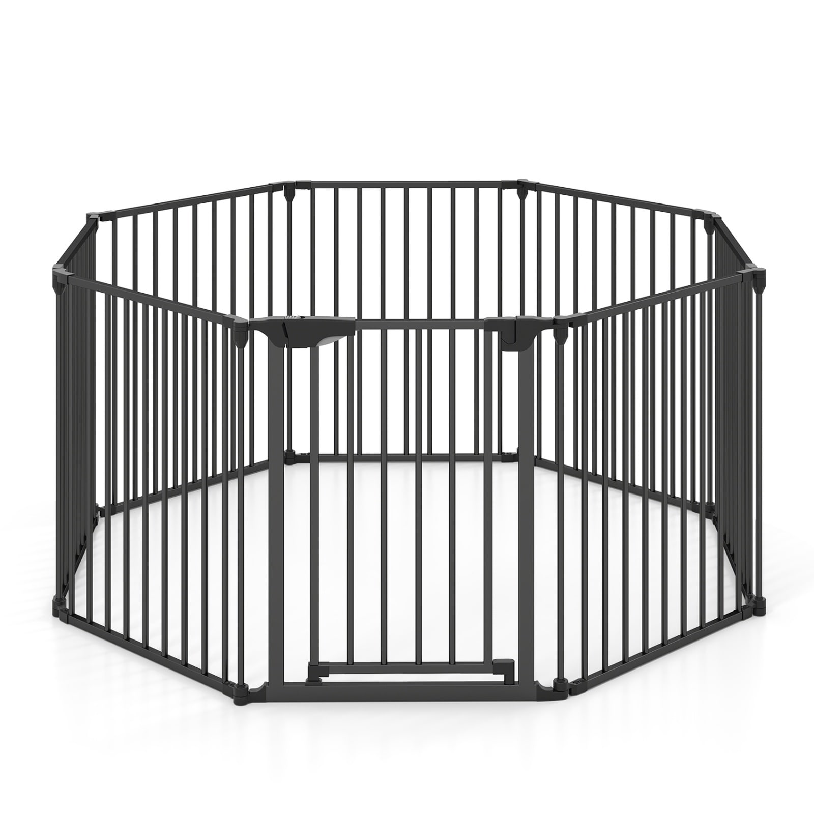 SUGIFT - 8-Panel Extra Wide Baby Gate 34.5-in to 154-in Adjustable Pet Safety Fence with Auto-Clo...