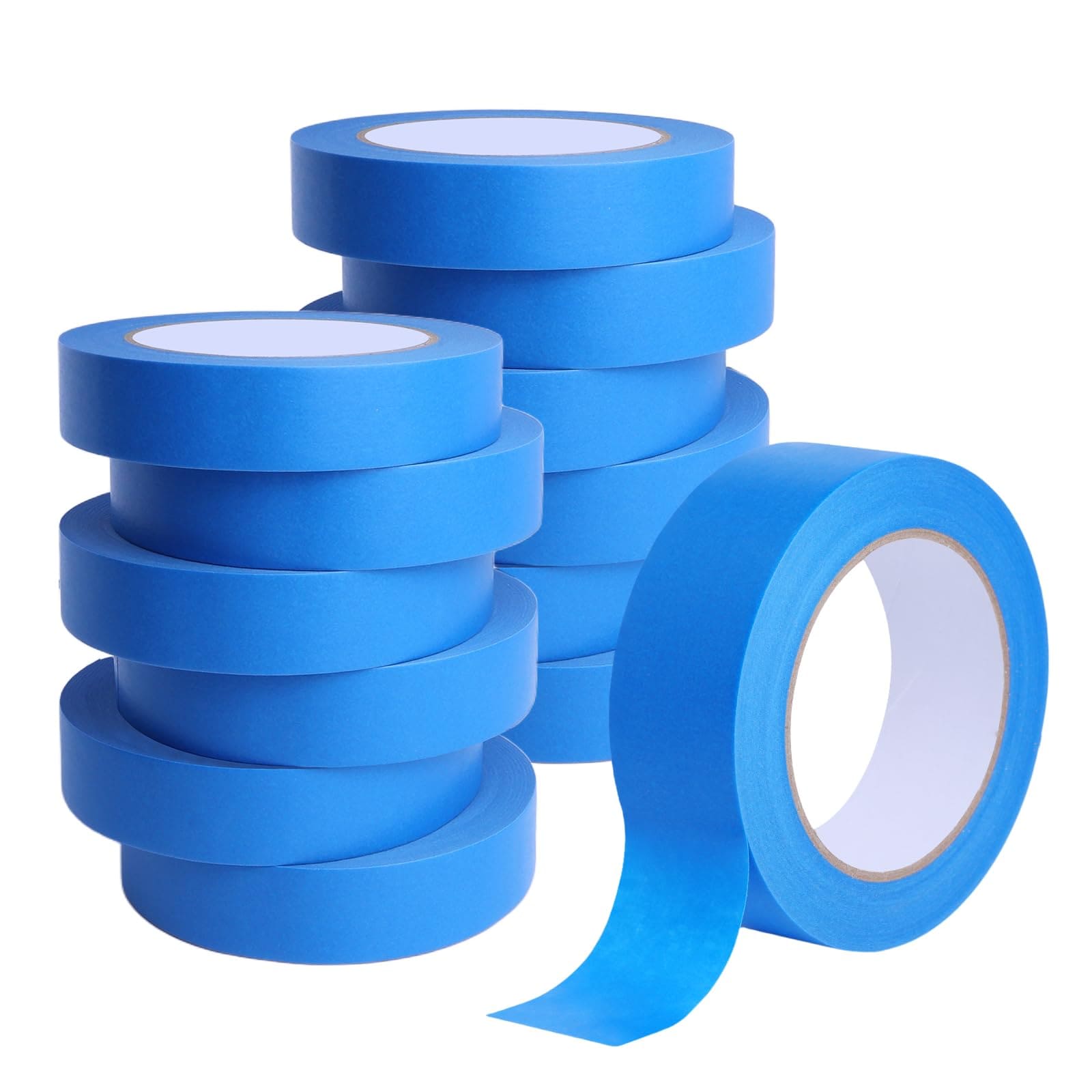 Lukvuzo Painters Tape 12 Rolls 1 Inch Wide Blue Masking Tape 660 Yards Total for Walls Painting DIY Crafts and Multi Purpose Use #LLU0821L003