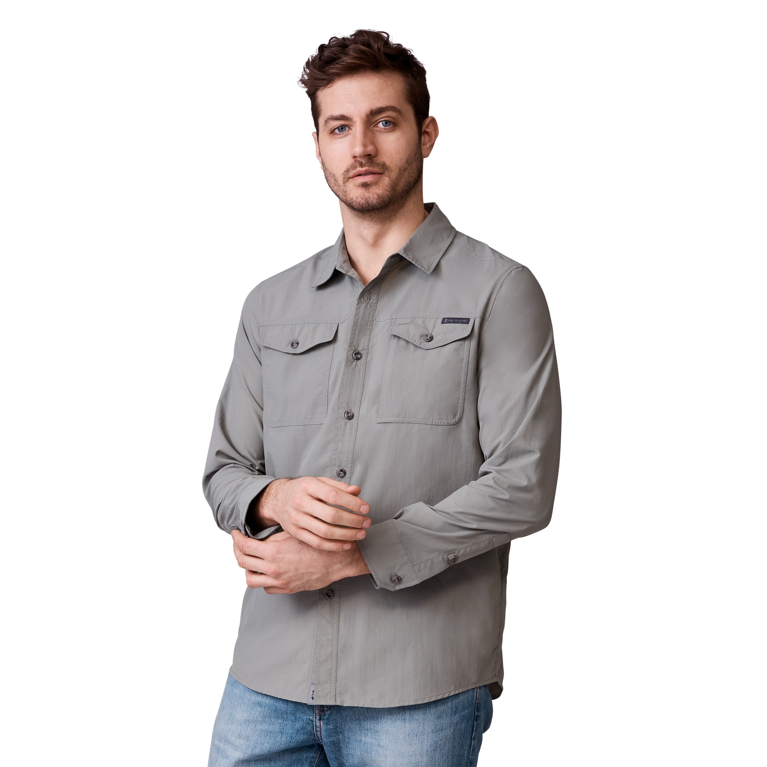 Free Country 482-MAS4307DRSAGXL Men's Multiple colors/finishes Knit Long sleeve Button-down shirt ( XL )