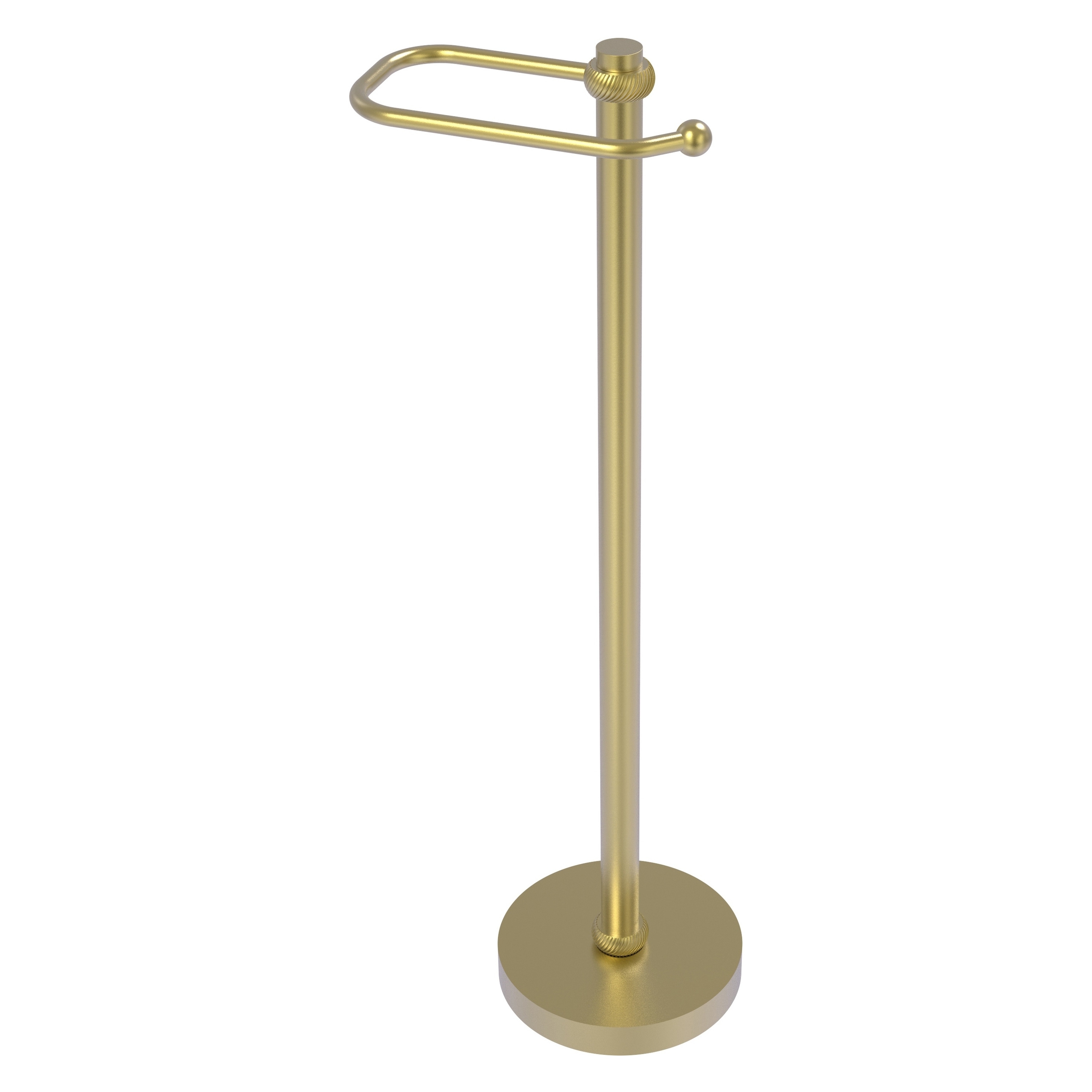 Allied Brass TS-25ET-SBR Satin Brass Freestanding Single post Toilet Paper Holder 1 -Rolls with Storage