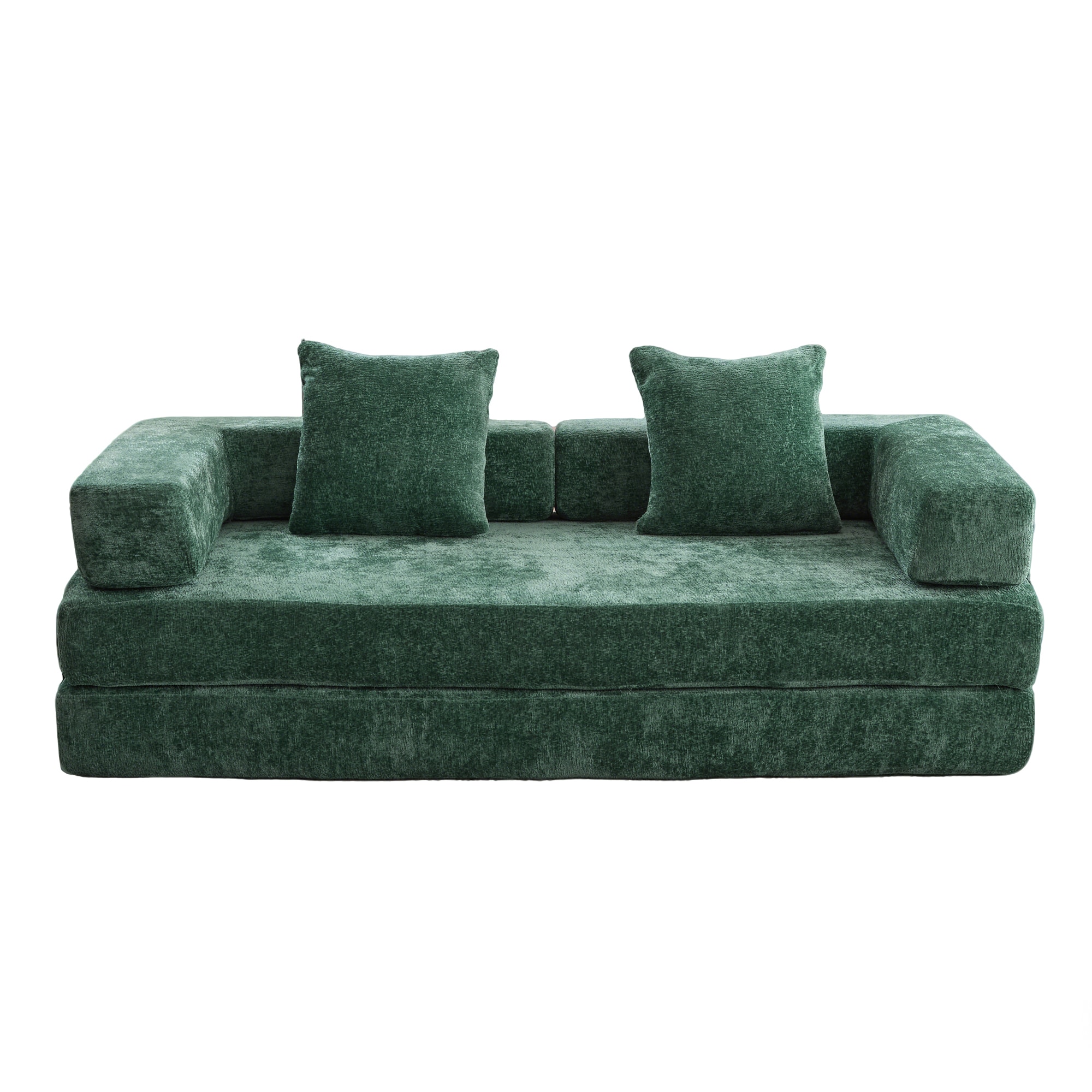 Bybafun Green Casual Chenille Sofa bed