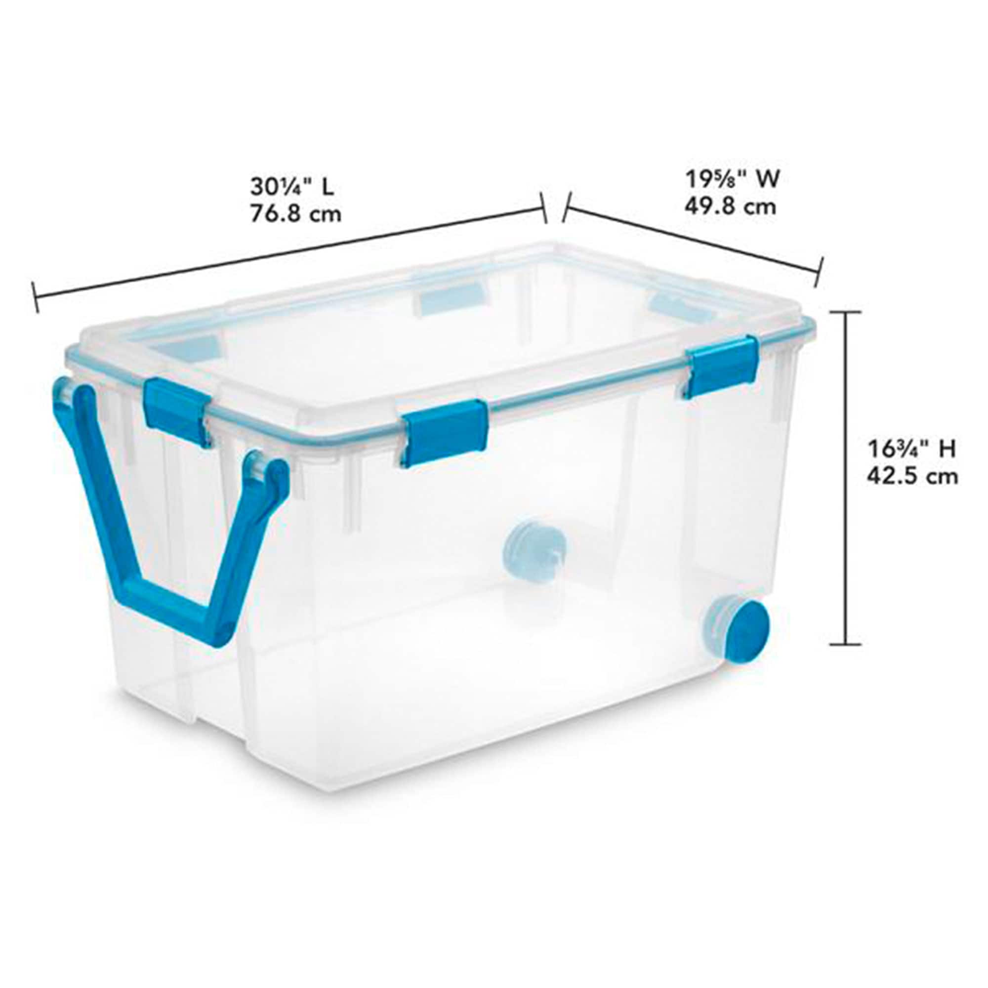 4 Pack 58 Qt Latch Box Plastic Totes Clear Storage Containers Bin Latching  Lids