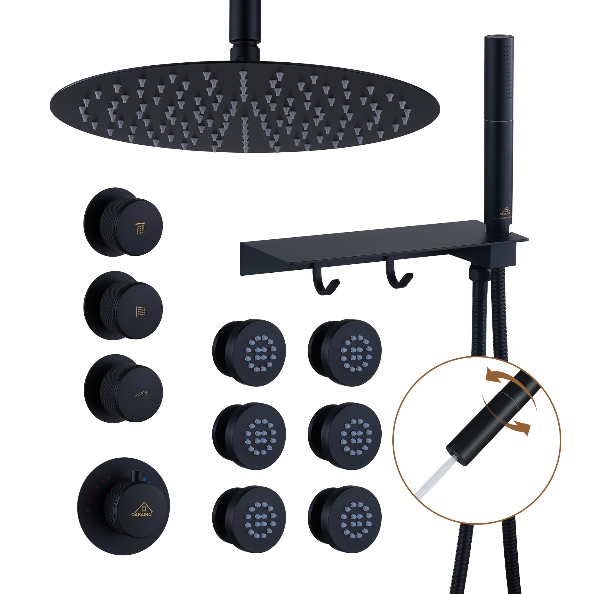 CASAINC KCHS0004-12MB Showerhead-Bar-Panels - View #5
