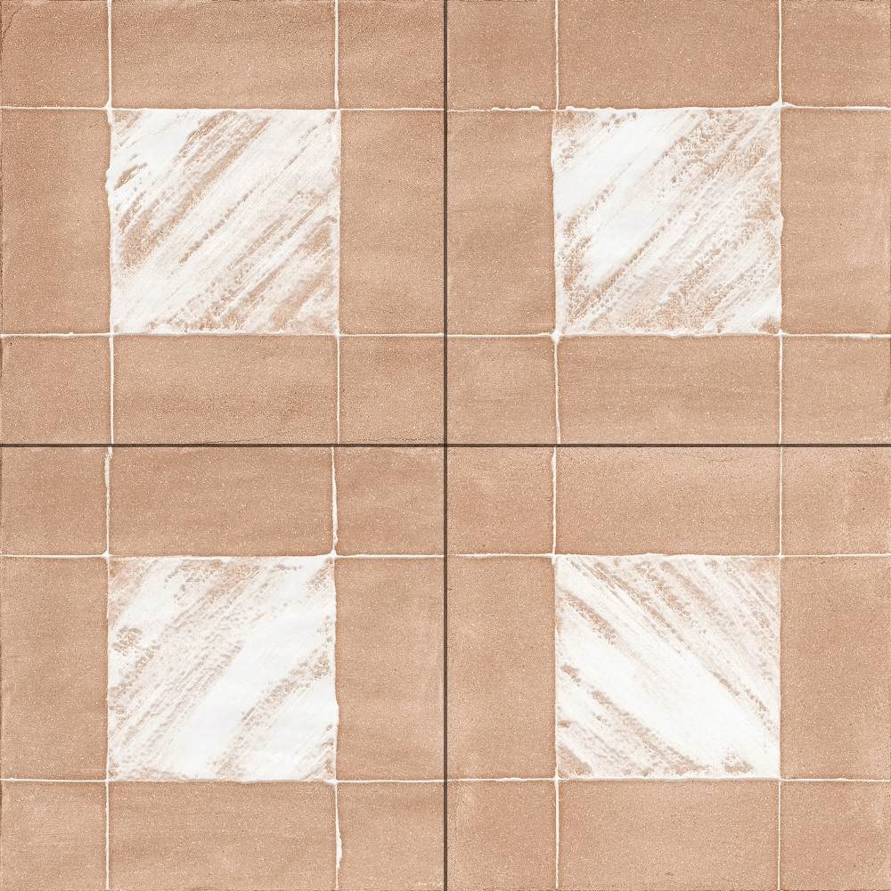 The Tile Life Sample - Reina Terracotto Buffalo 8-in x 8-in Multi-finish Porcelain Patterned Floor and Wall Tile #SSANF0808MA