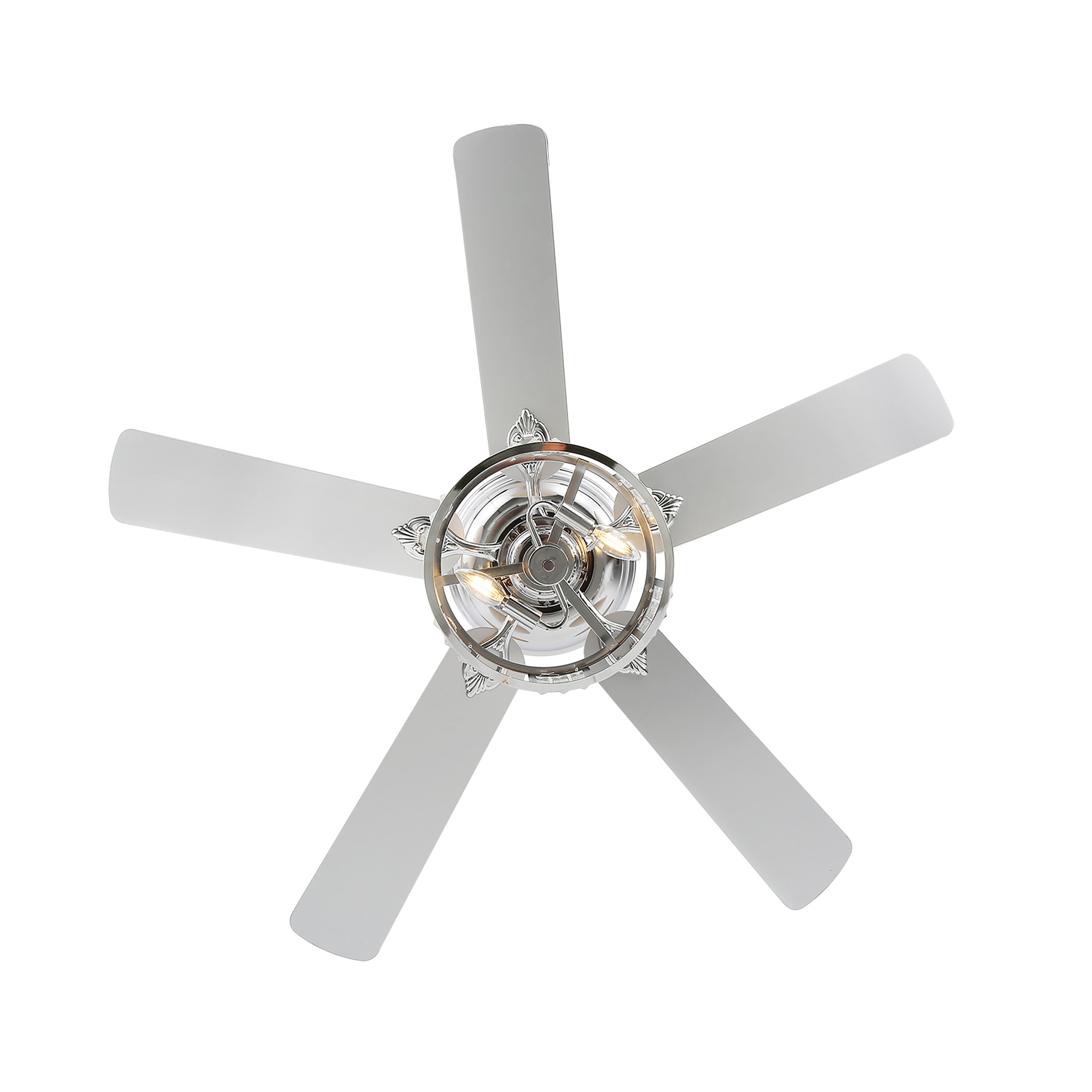 Bella Depot 52-in Modern Chrome Indoor Ceiling Fan with Light Remote (5 ...