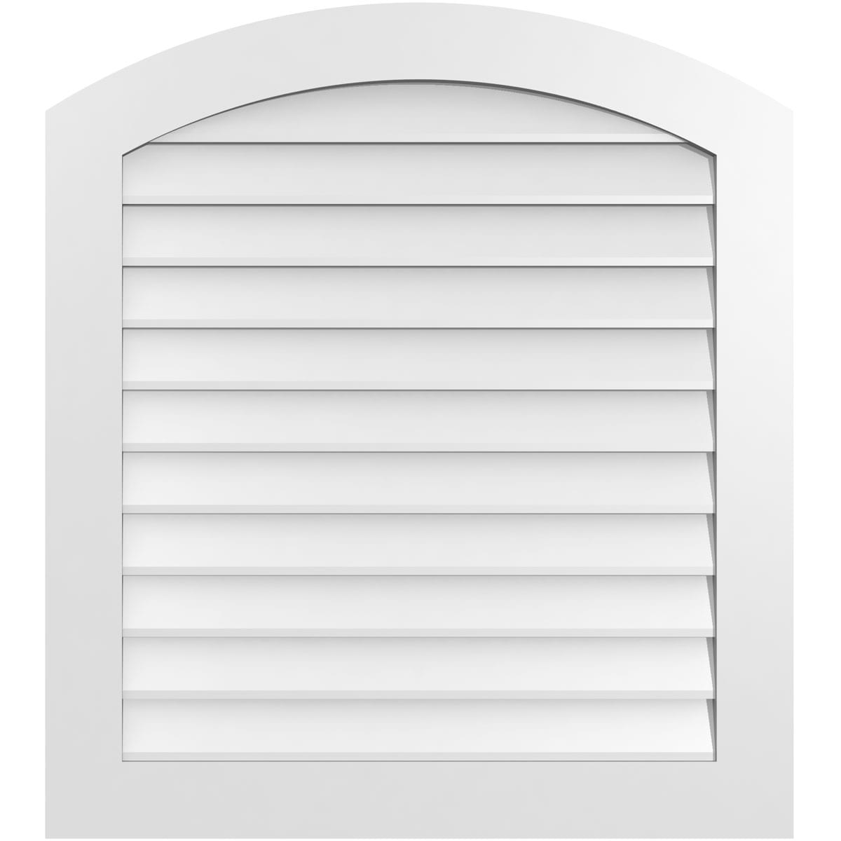 Ekena Millwork GVPAR34X3801SN 34-Inches x 38-Inches Off-white Round top PVC Gable Louver Vent